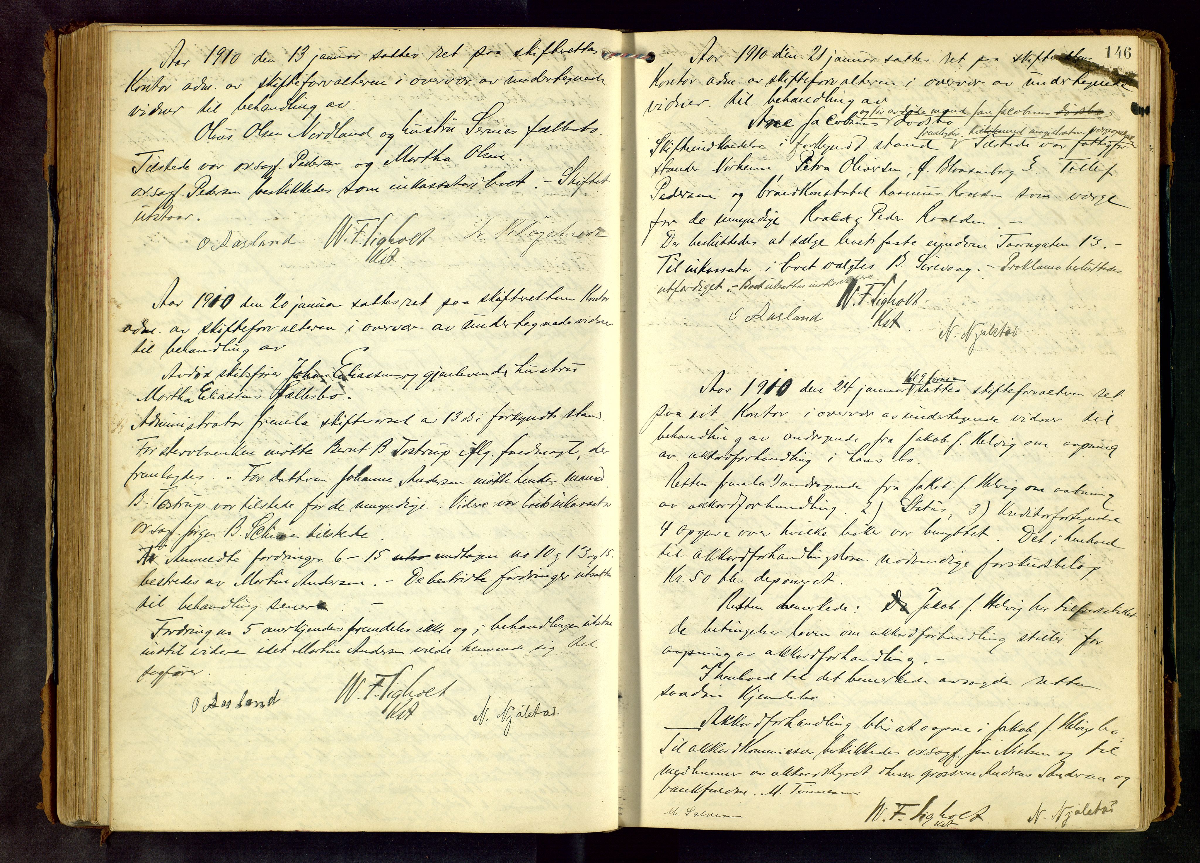 Stavanger skifteforvalter, AV/SAST-A-101412/001/5/50/503BA/L0005: Skifteforhandlingsprotokoll, 1906-1915, p. 146