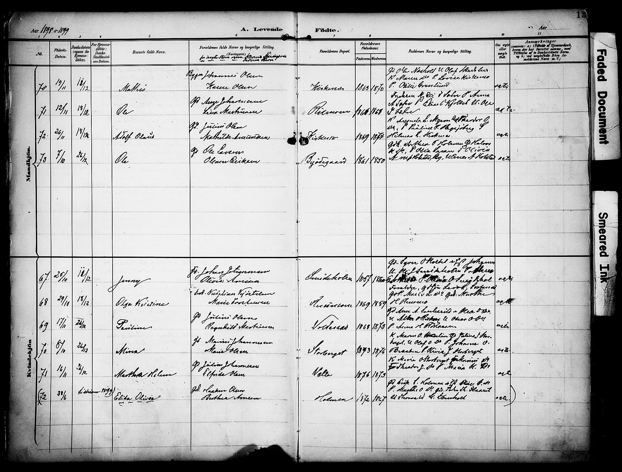 Grue prestekontor, AV/SAH-PREST-036/H/Ha/Haa/L0013: Parish register (official) no. 13, 1898-1910, p. 13