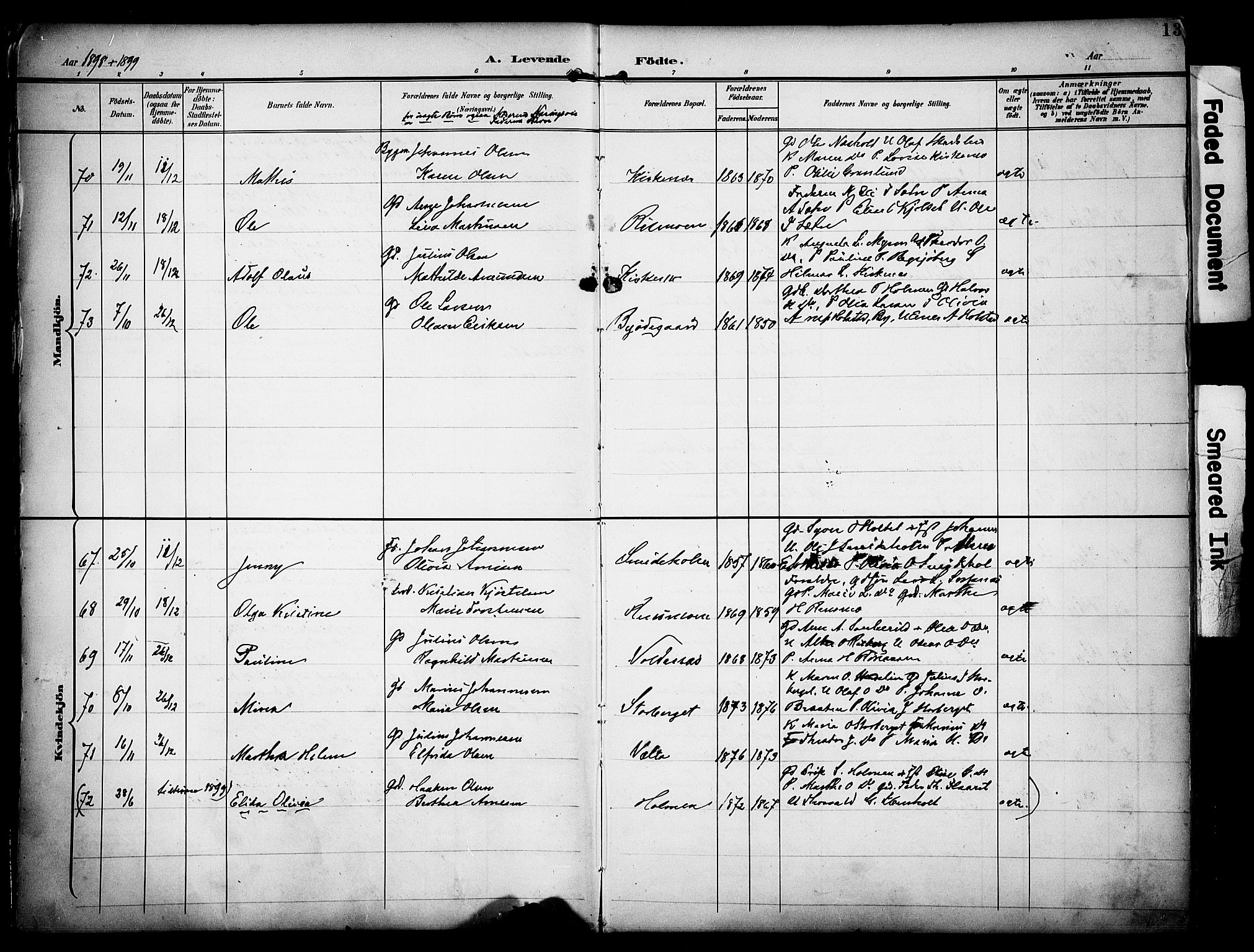 Grue prestekontor, SAH/PREST-036/H/Ha/Haa/L0013: Parish register (official) no. 13, 1898-1910, p. 13