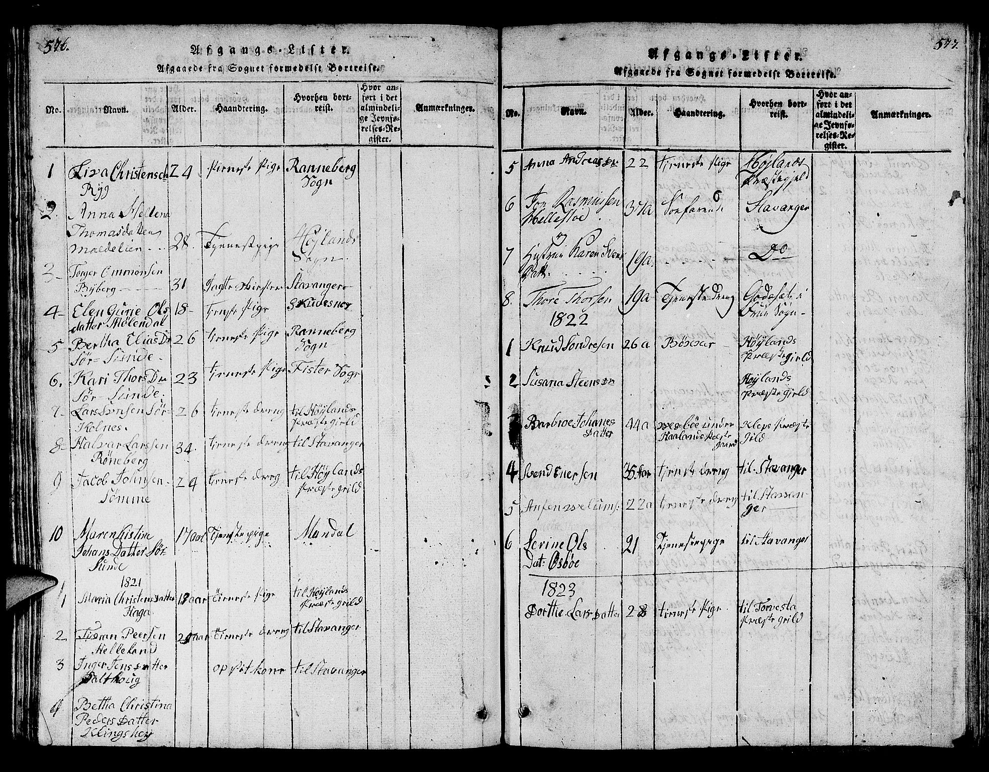 Håland sokneprestkontor, SAST/A-101802/001/30BB/L0001: Parish register (copy) no. B 1, 1815-1845, p. 576-577