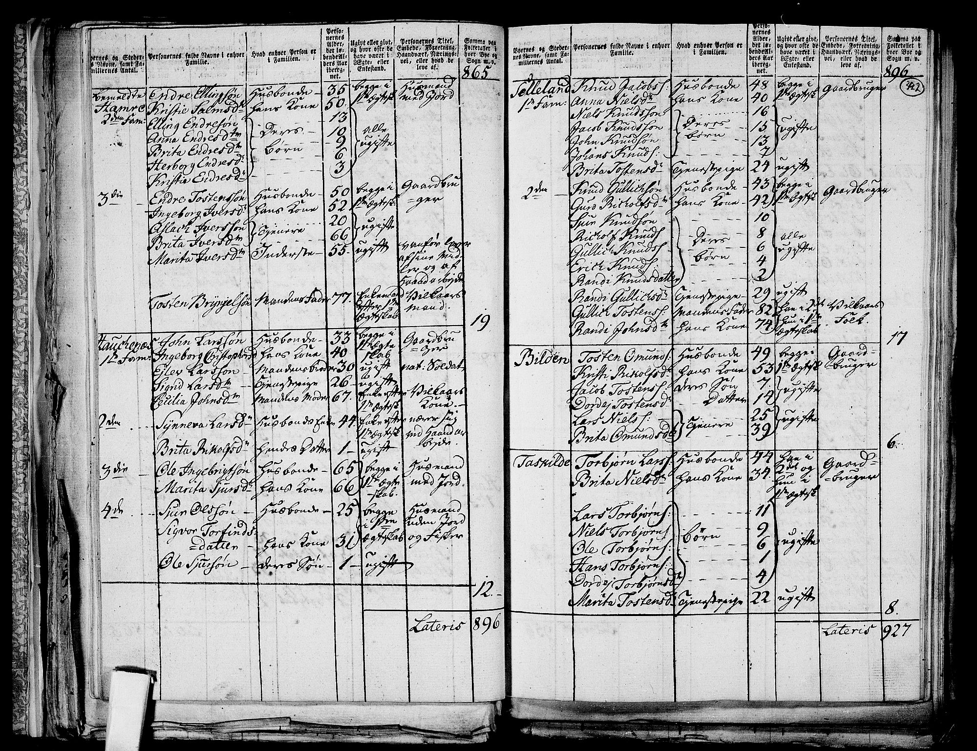 RA, 1801 census for 1234P Granvin, 1801, p. 321b-322a