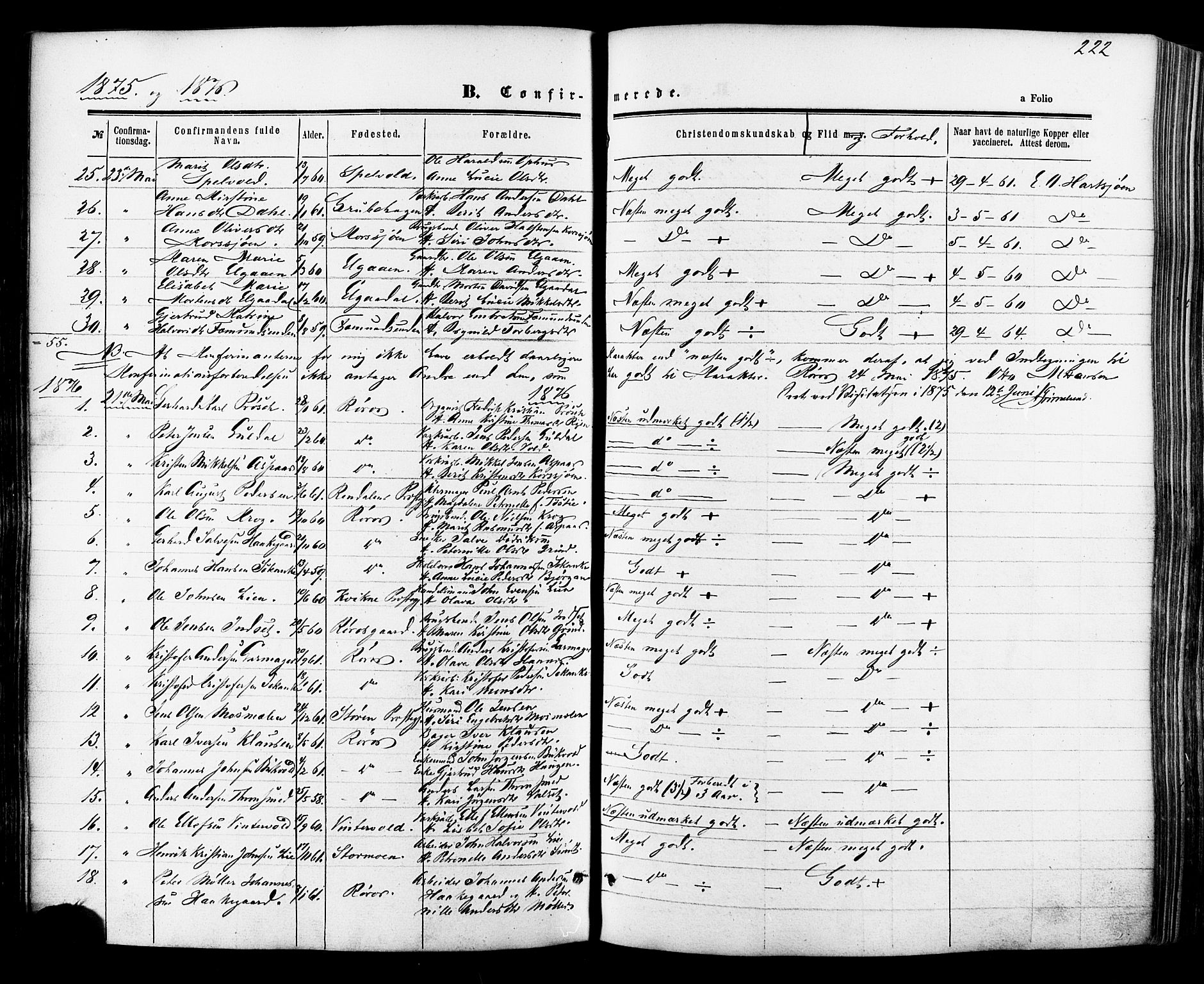 Ministerialprotokoller, klokkerbøker og fødselsregistre - Sør-Trøndelag, SAT/A-1456/681/L0932: Parish register (official) no. 681A10, 1860-1878, p. 222
