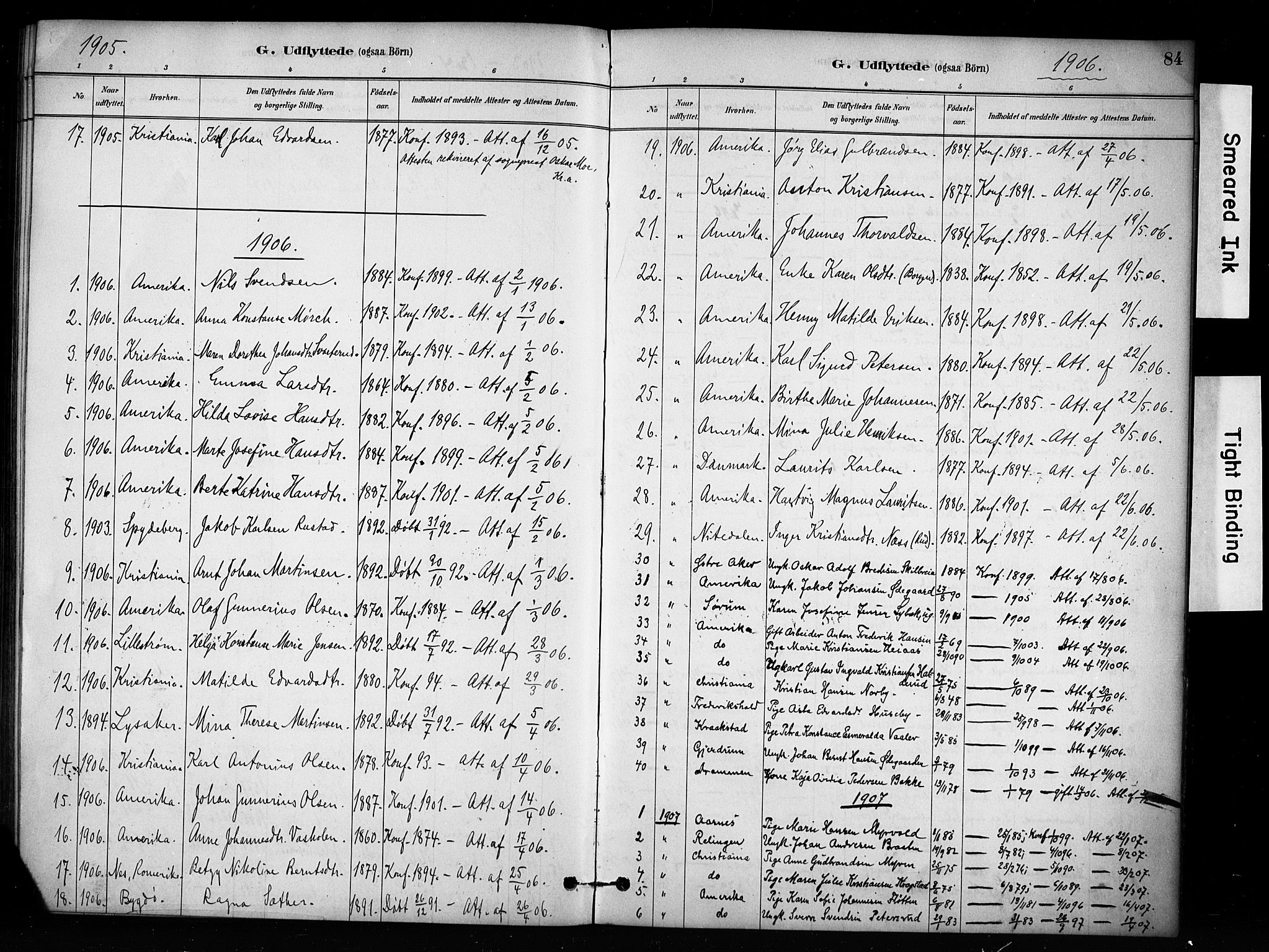 Enebakk prestekontor Kirkebøker, AV/SAO-A-10171c/F/Fa/L0017: Parish register (official) no. I 17, 1881-1919, p. 84