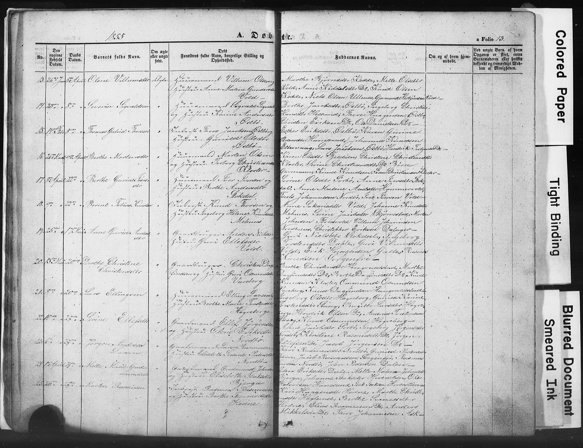 Rennesøy sokneprestkontor, AV/SAST-A -101827/H/Ha/Hab/L0002: Parish register (copy) no. B 2, 1852-1880, p. 13