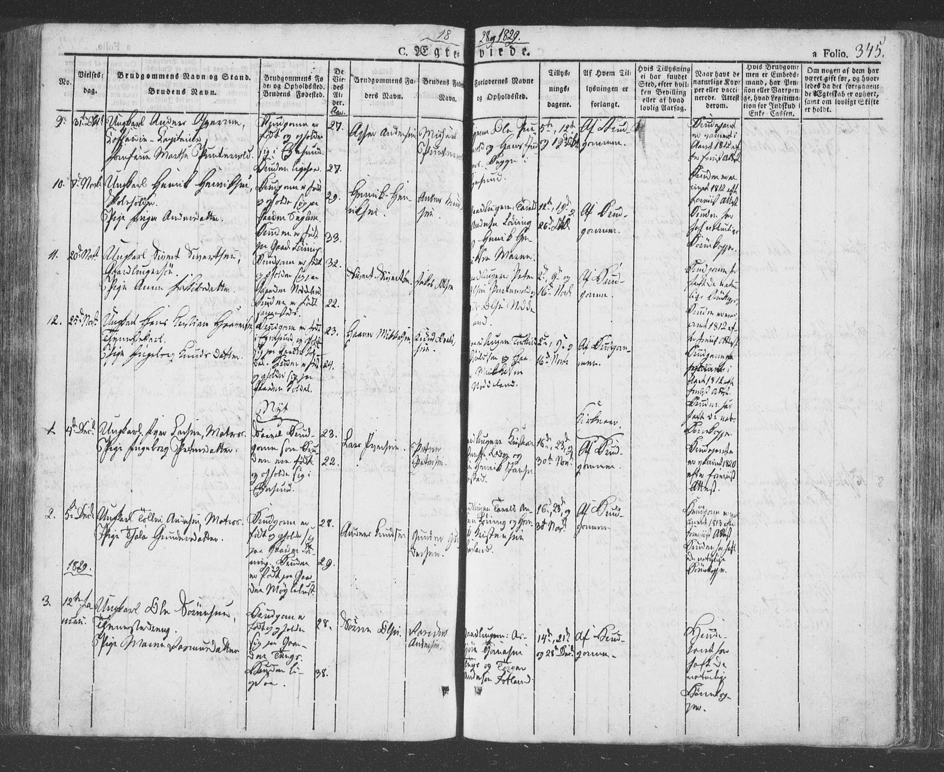 Eigersund sokneprestkontor, SAST/A-101807/S08/L0009: Parish register (official) no. A 9, 1827-1850, p. 345