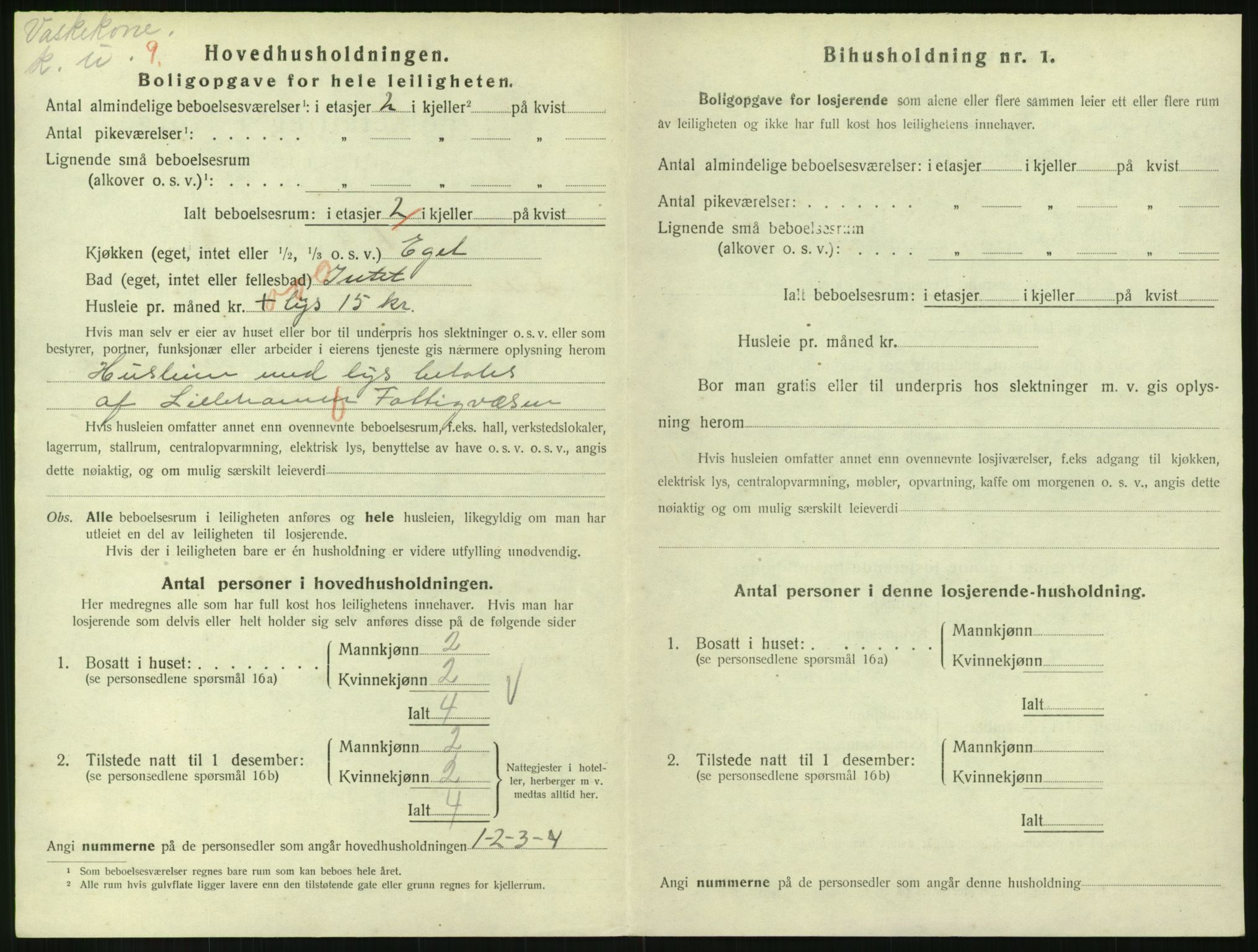 SAH, 1920 census for Lillehammer, 1920, p. 2199