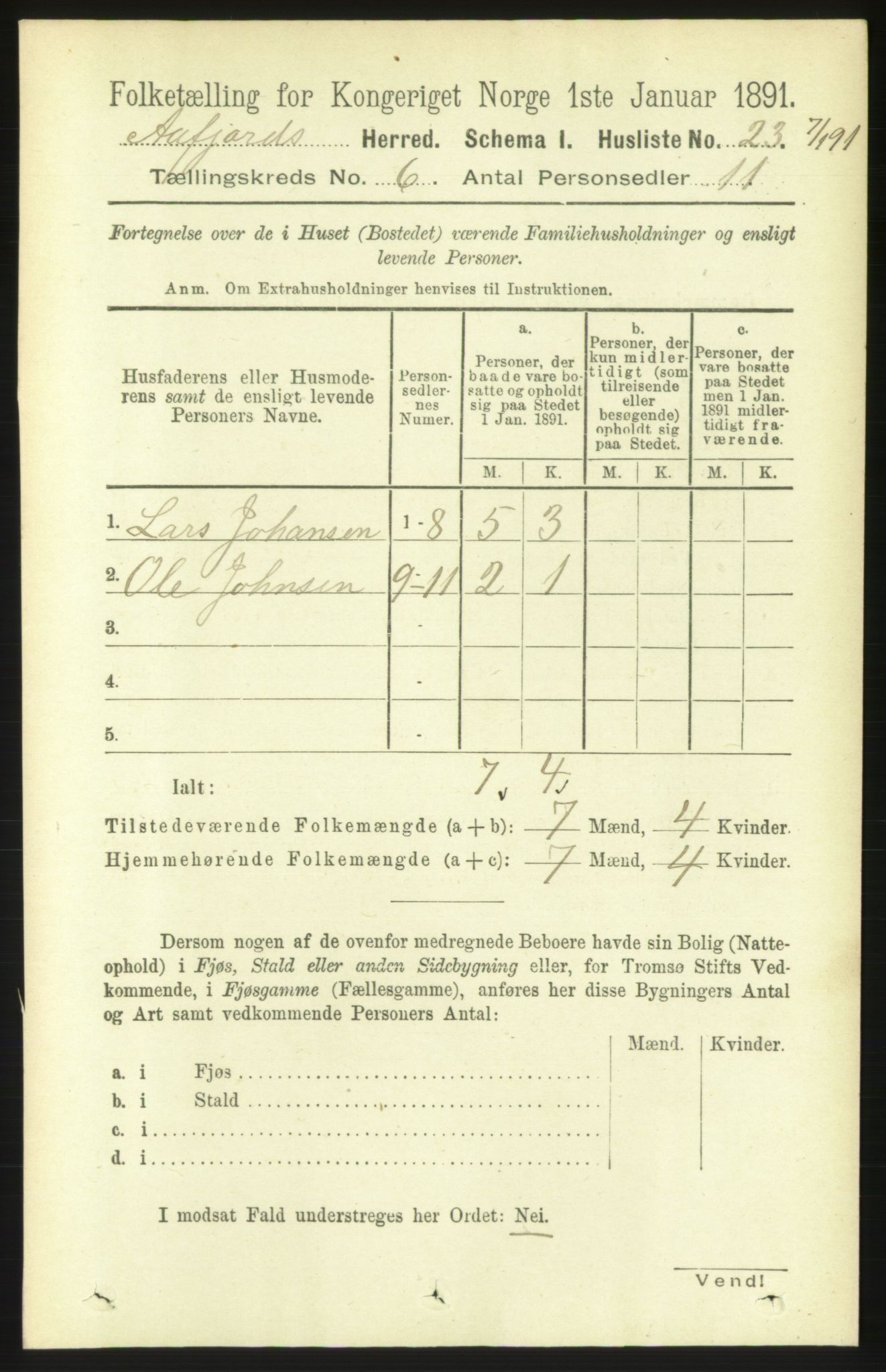 RA, 1891 census for 1630 Åfjord, 1891, p. 1461