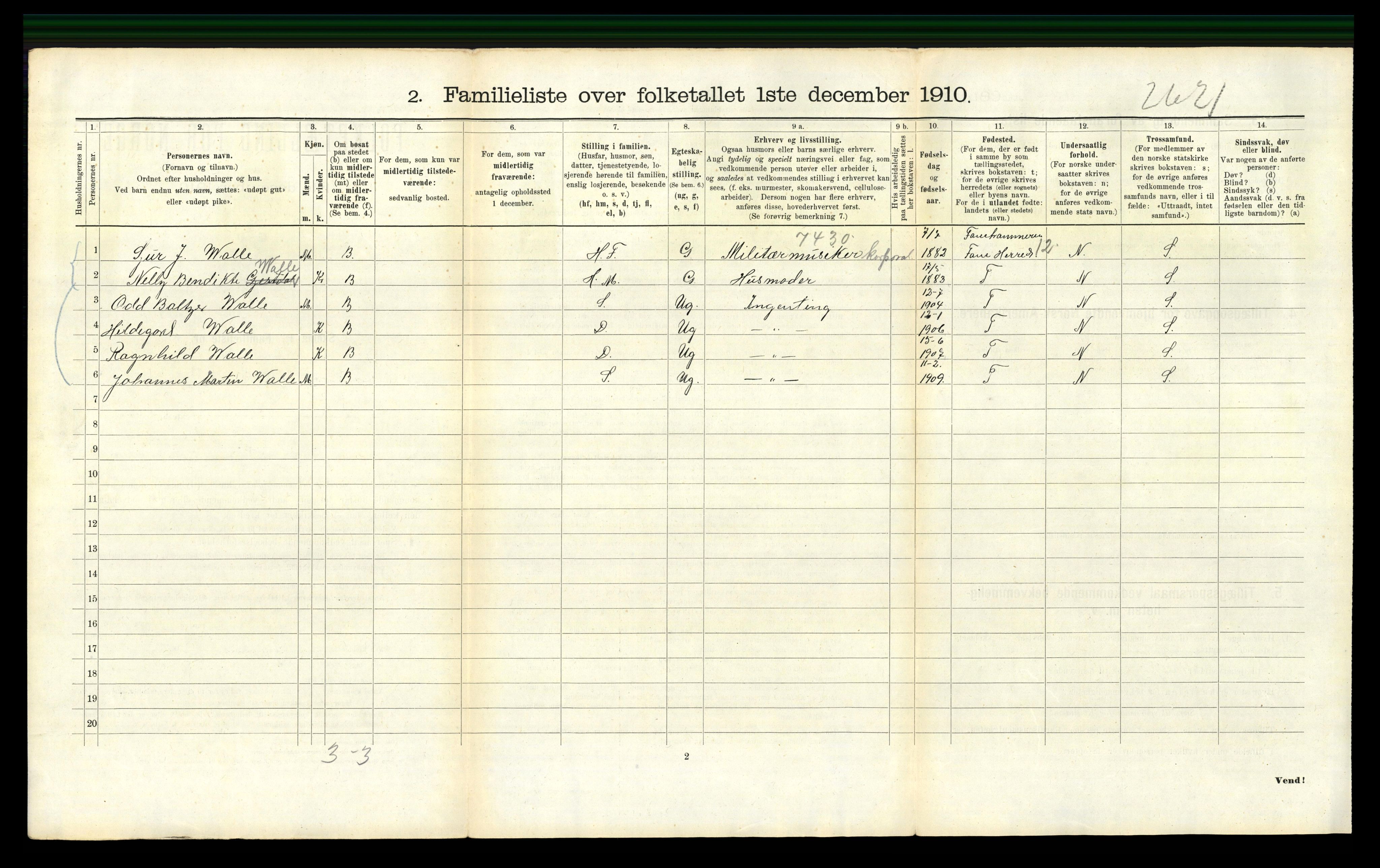 RA, 1910 census for Bergen, 1910, p. 42848