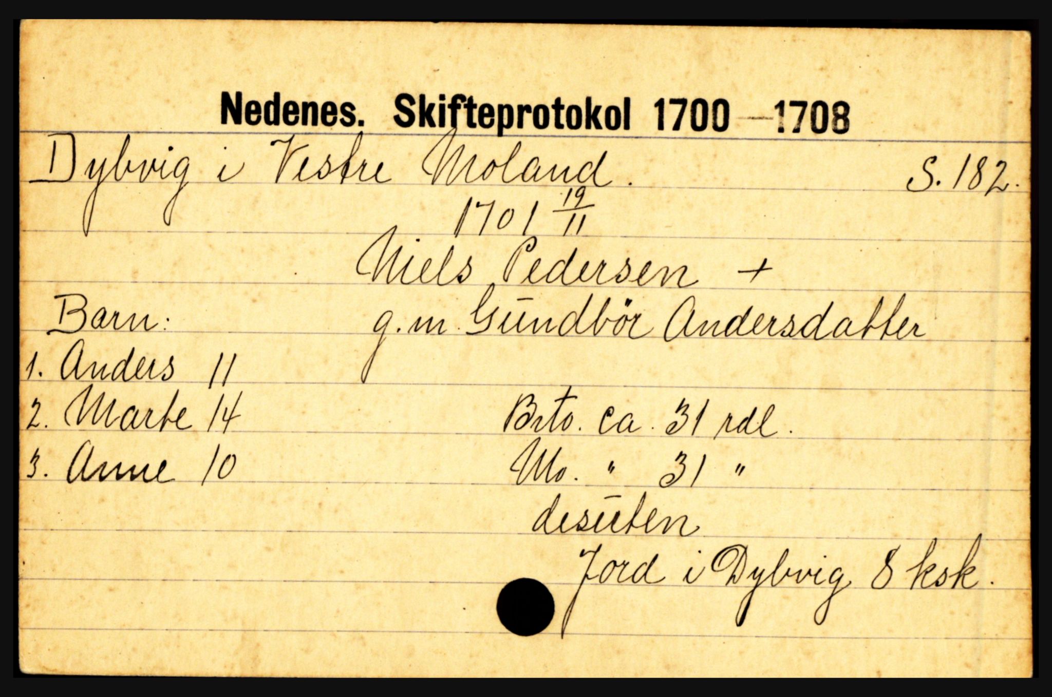 Nedenes sorenskriveri før 1824, AV/SAK-1221-0007/H, p. 5457