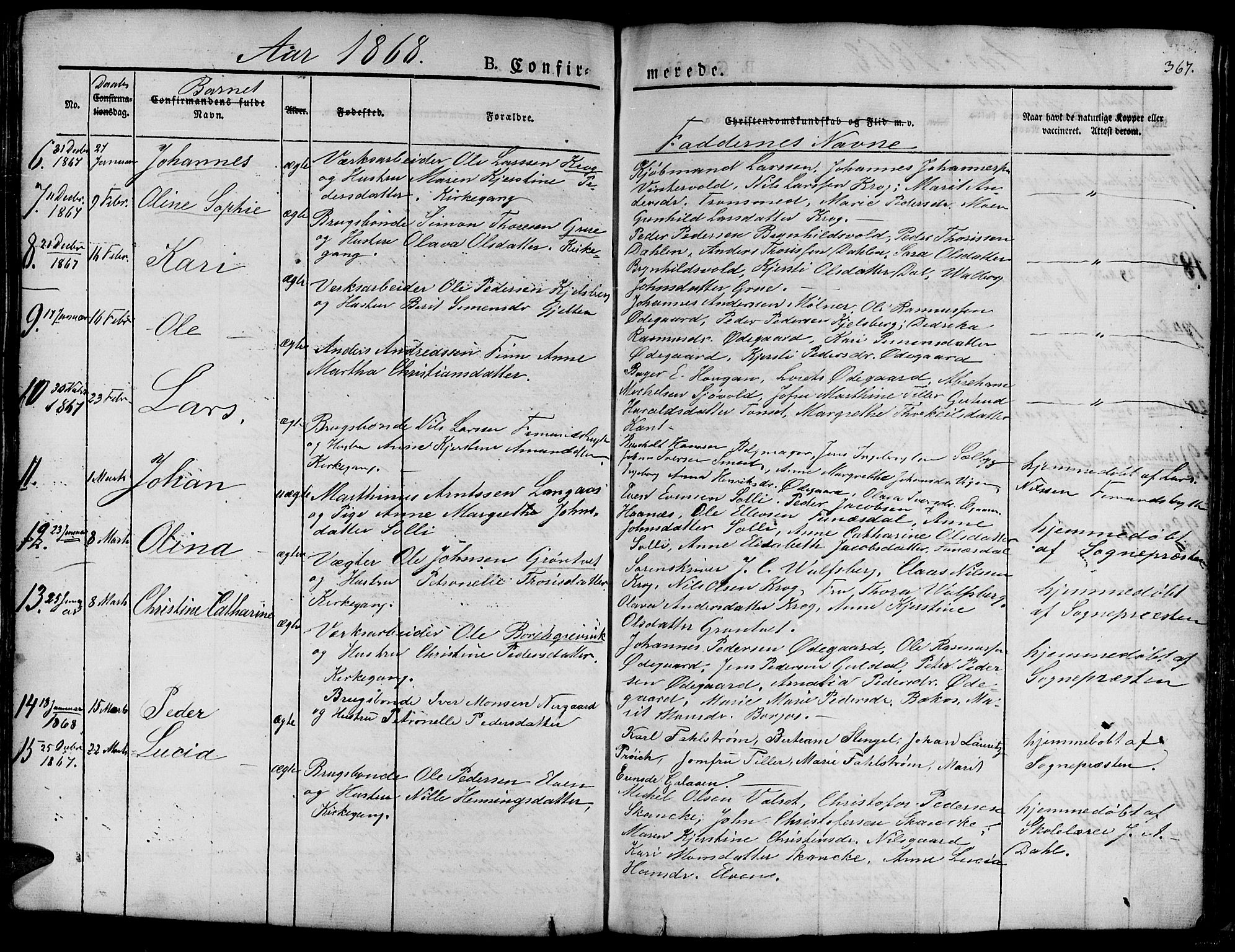 Ministerialprotokoller, klokkerbøker og fødselsregistre - Sør-Trøndelag, SAT/A-1456/681/L0938: Parish register (copy) no. 681C02, 1829-1879, p. 367
