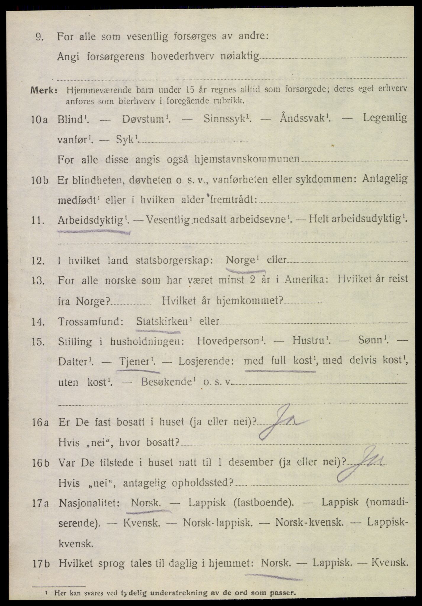 SAT, 1920 census for Fauske, 1920, p. 11947