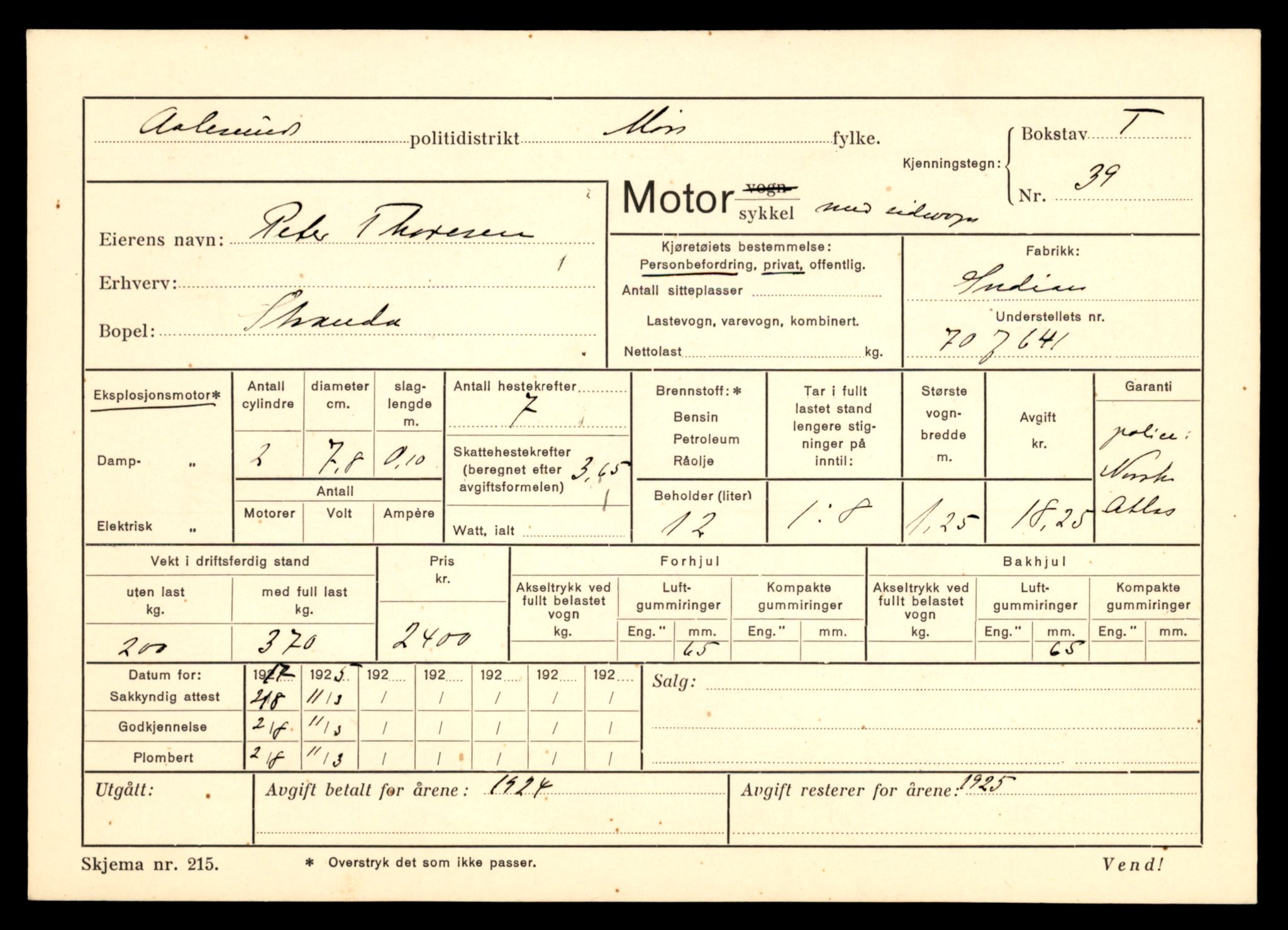 Møre og Romsdal vegkontor - Ålesund trafikkstasjon, AV/SAT-A-4099/F/Fe/L0001: Registreringskort for kjøretøy T 3 - T 127, 1927-1998, p. 843