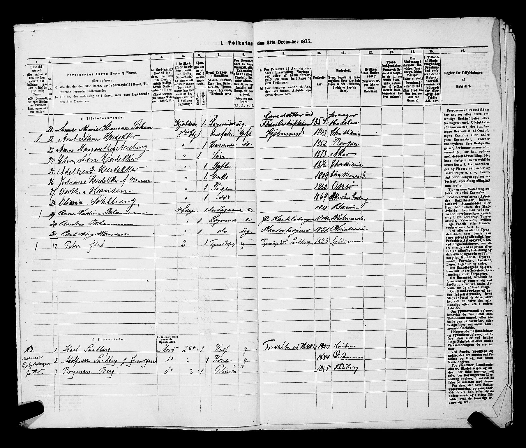 RA, 1875 census for 0301 Kristiania, 1875, p. 5716