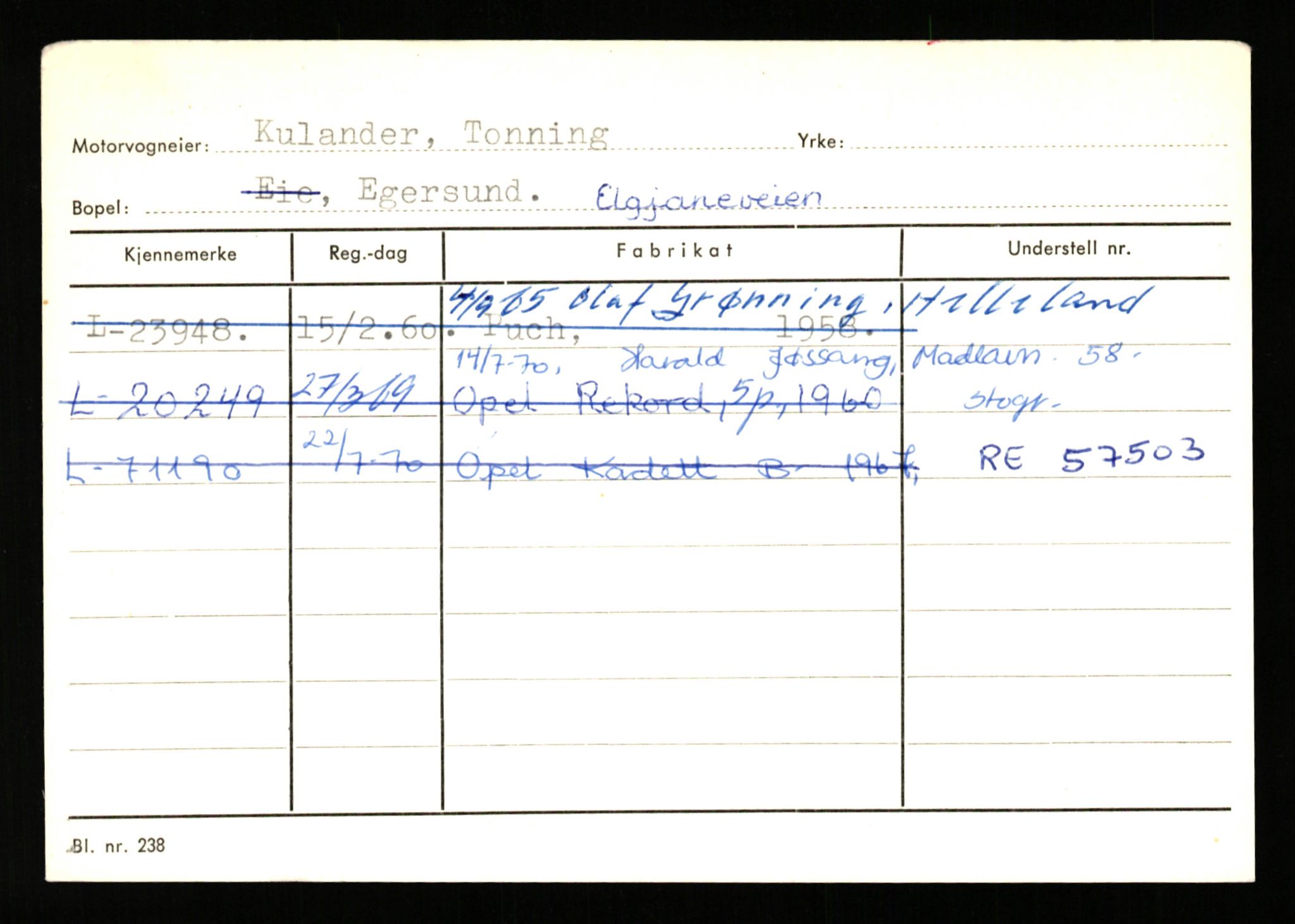 Stavanger trafikkstasjon, SAST/A-101942/0/H/L0021: Kristiania - Landsnes, 1930-1971, p. 833