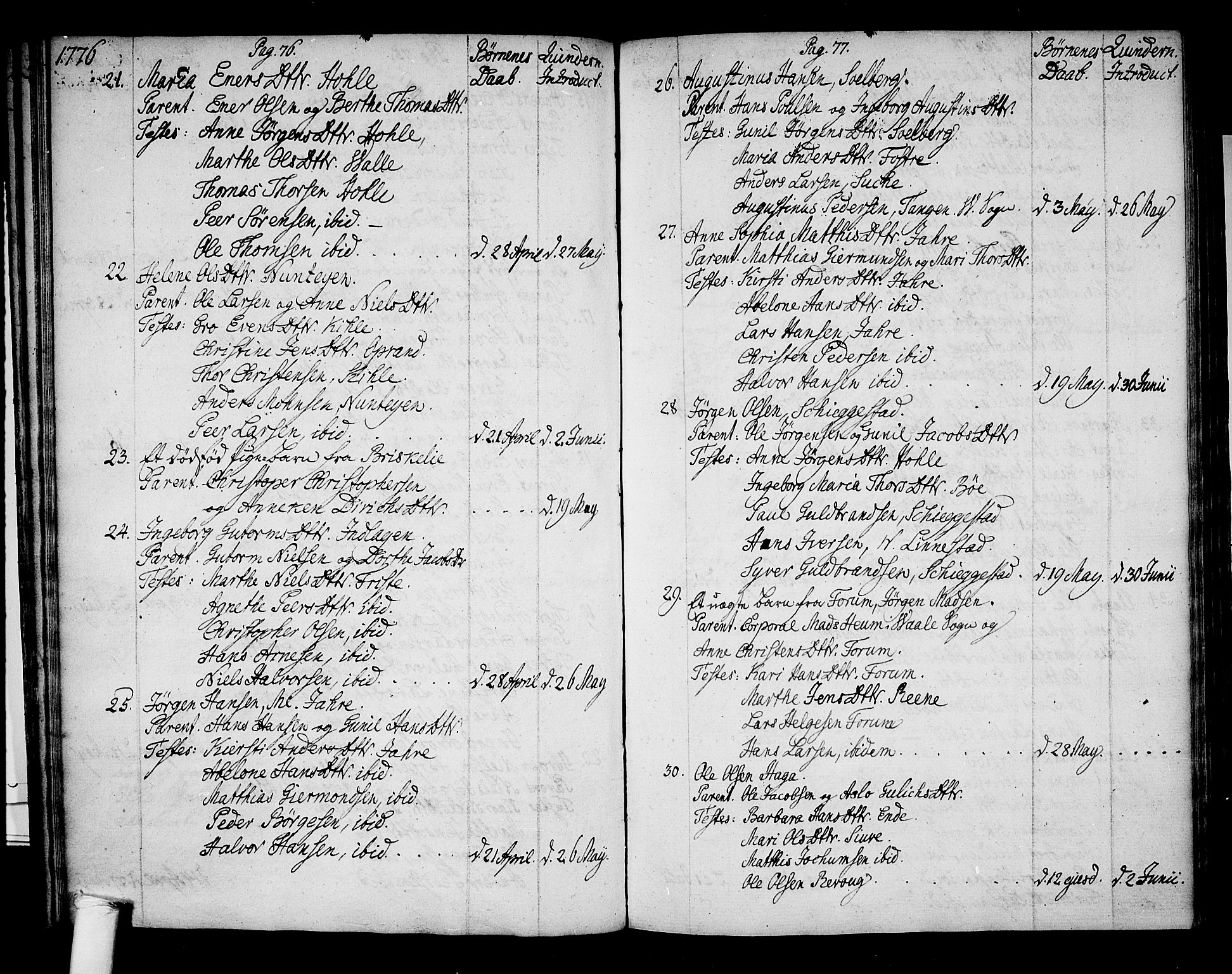 Ramnes kirkebøker, AV/SAKO-A-314/F/Fa/L0002: Parish register (official) no. I 2, 1773-1790, p. 76-77