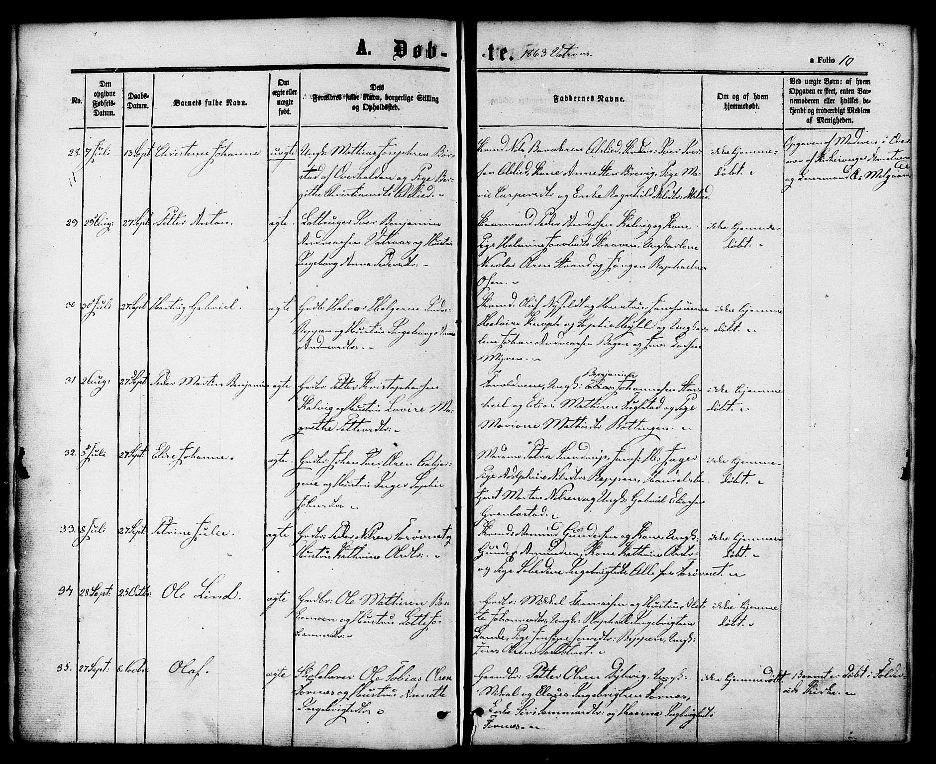 Ministerialprotokoller, klokkerbøker og fødselsregistre - Nordland, SAT/A-1459/810/L0146: Parish register (official) no. 810A08 /1, 1862-1874, p. 10