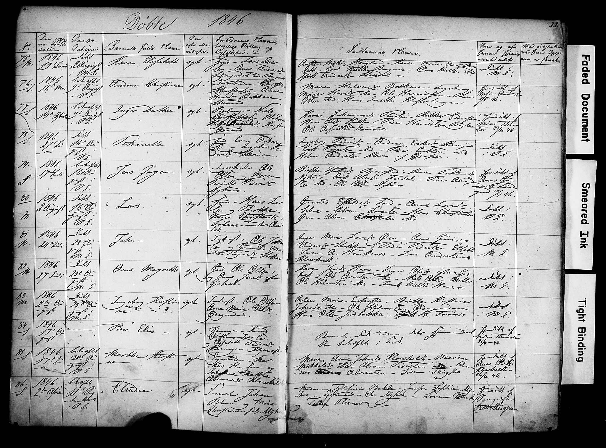 Solum kirkebøker, AV/SAKO-A-306/F/Fa/L0006: Parish register (official) no. I 6, 1844-1855, p. 22