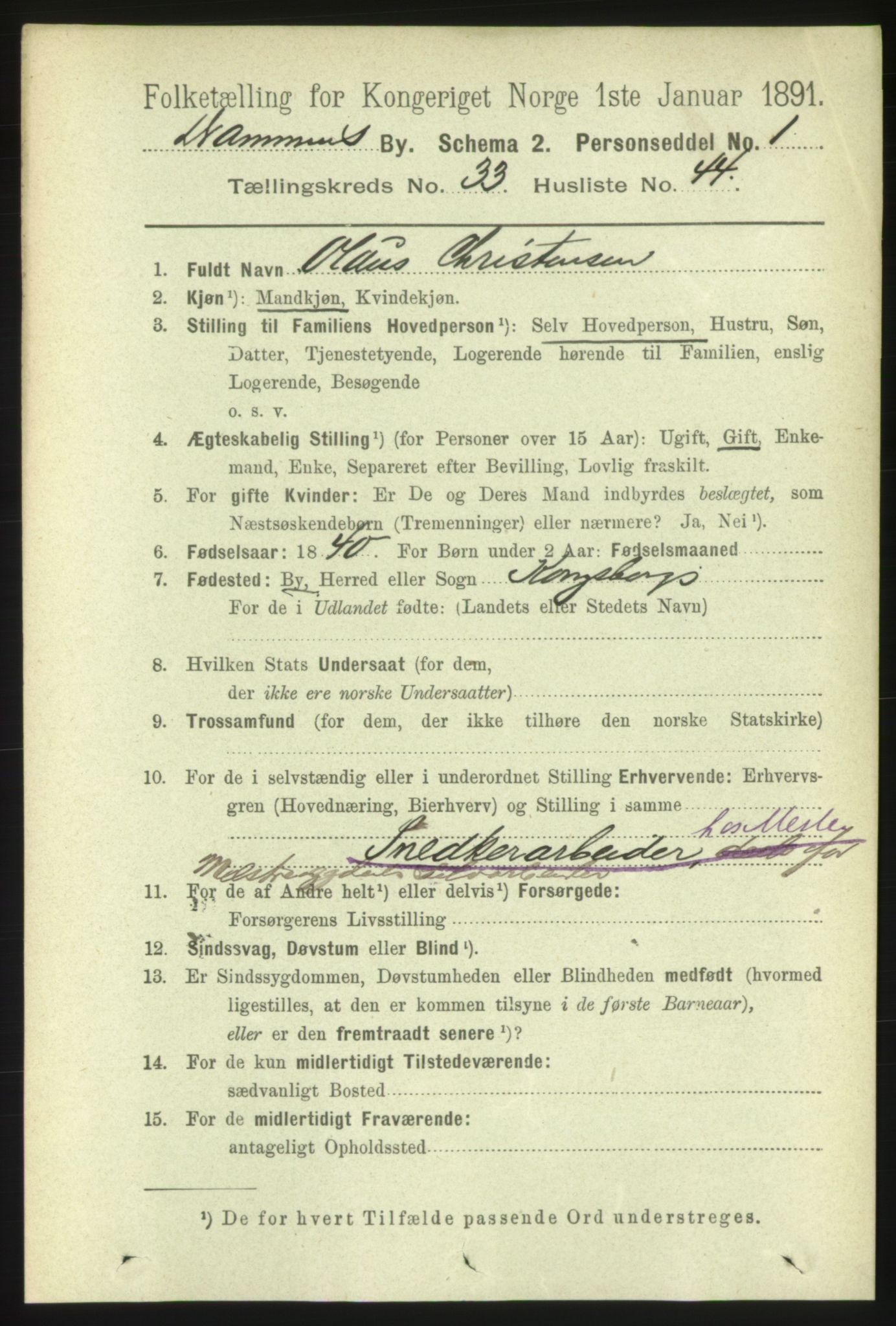 RA, 1891 census for 0602 Drammen, 1891, p. 20510