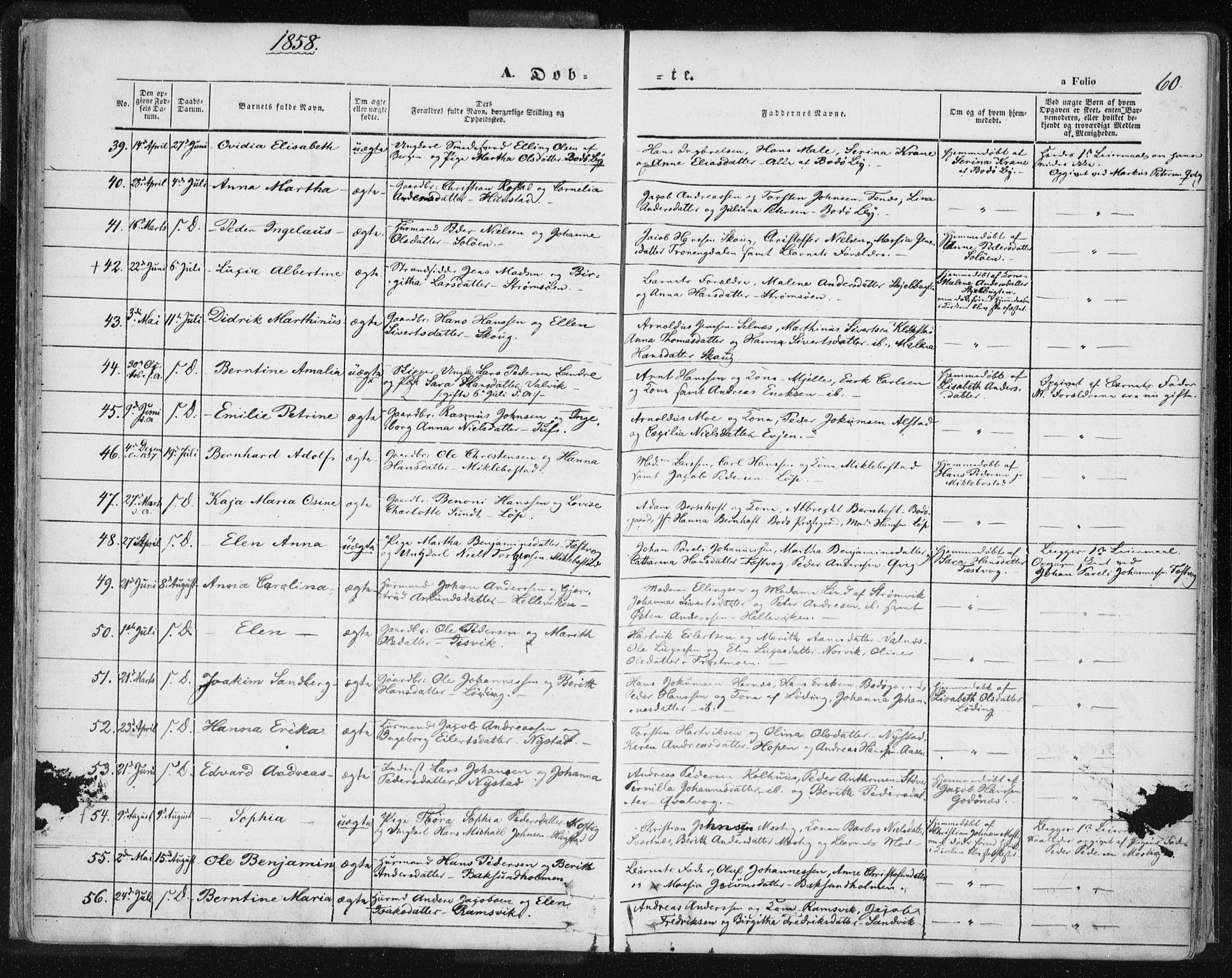 Ministerialprotokoller, klokkerbøker og fødselsregistre - Nordland, AV/SAT-A-1459/801/L0007: Parish register (official) no. 801A07, 1845-1863, p. 60