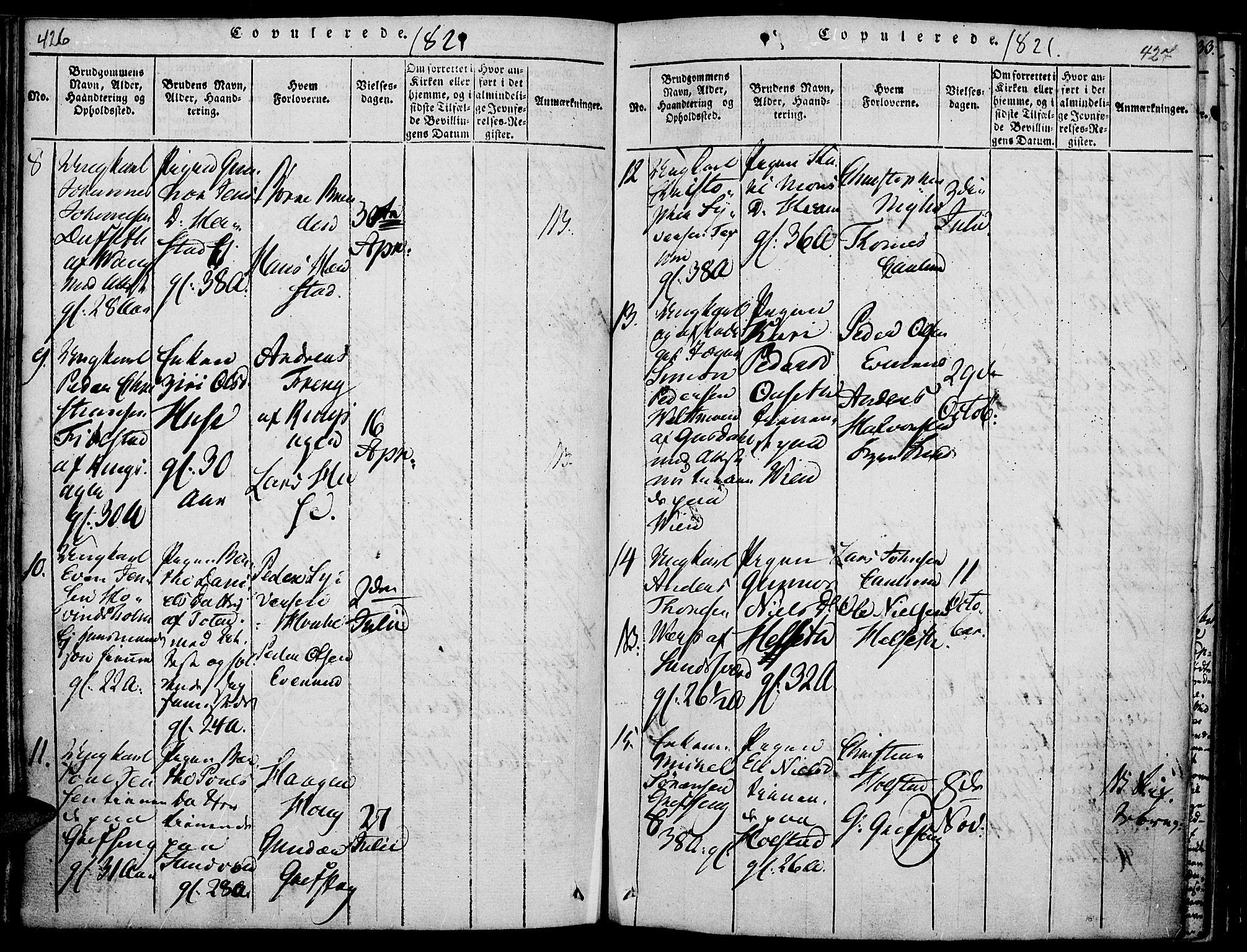 Nes prestekontor, Hedmark, AV/SAH-PREST-020/K/Ka/L0002: Parish register (official) no. 2, 1813-1827, p. 426-427