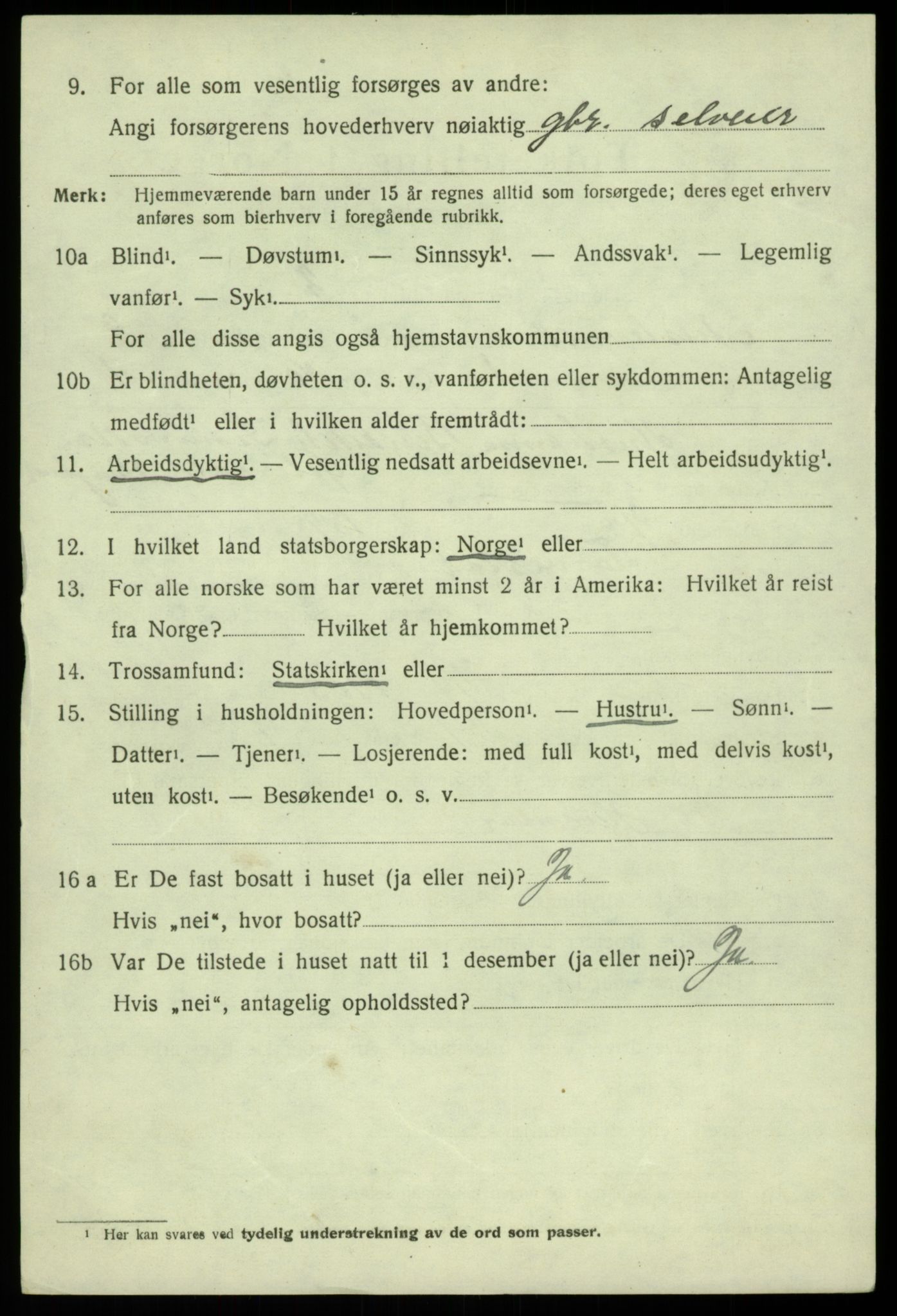 SAB, 1920 census for Austevoll, 1920, p. 4729