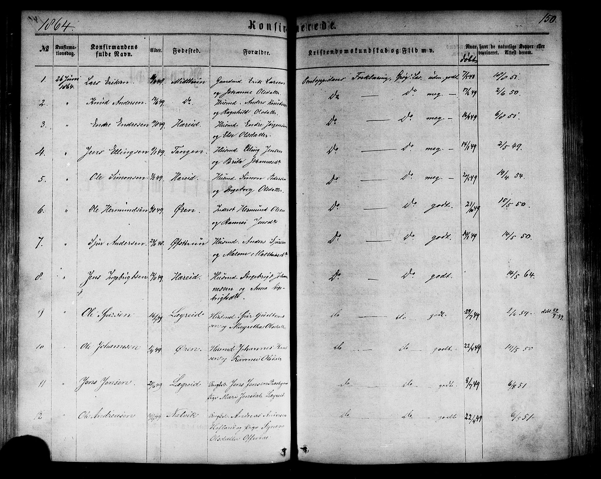 Årdal sokneprestembete, SAB/A-81701: Parish register (official) no. A 3, 1863-1886, p. 150