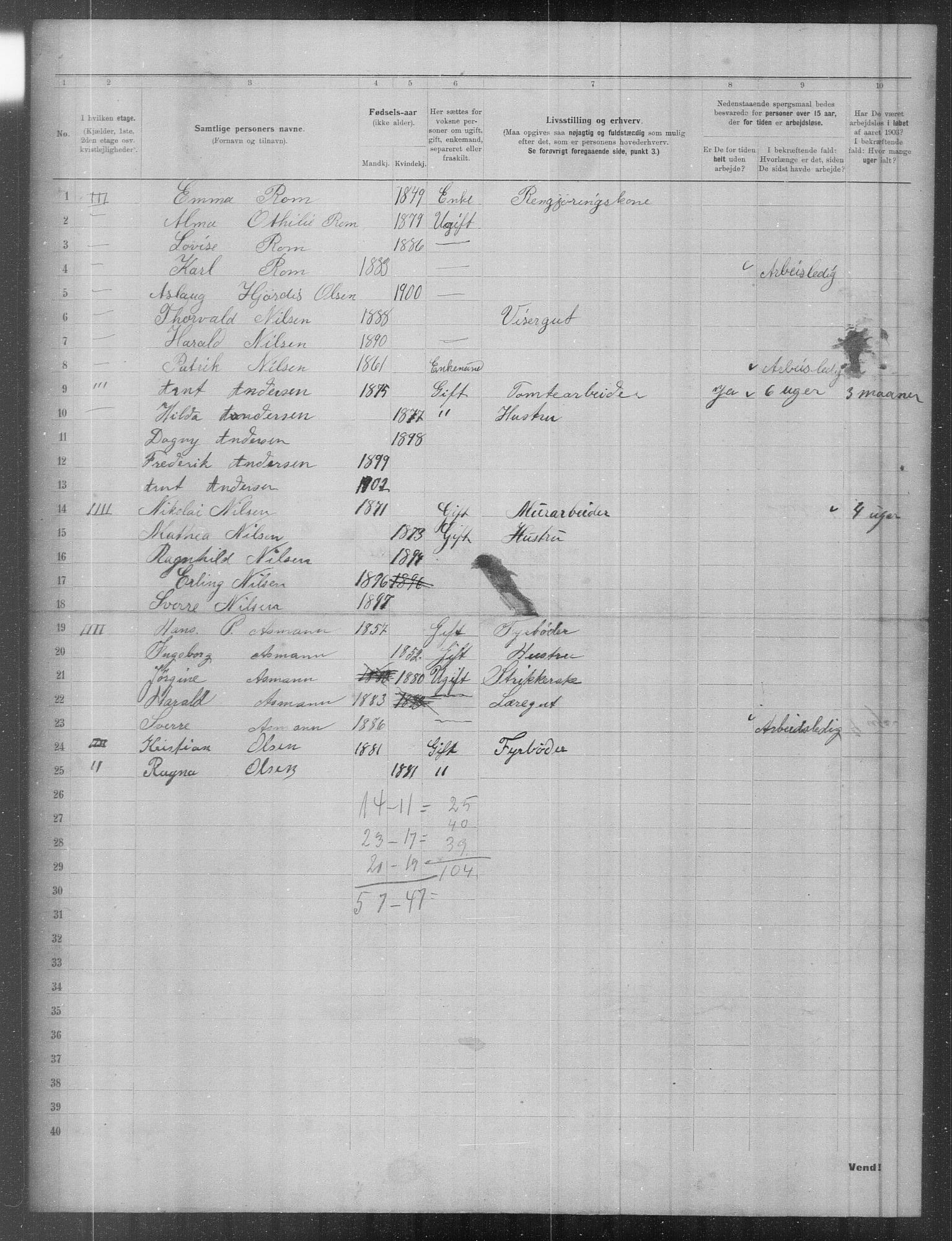 OBA, Municipal Census 1903 for Kristiania, 1903, p. 8831