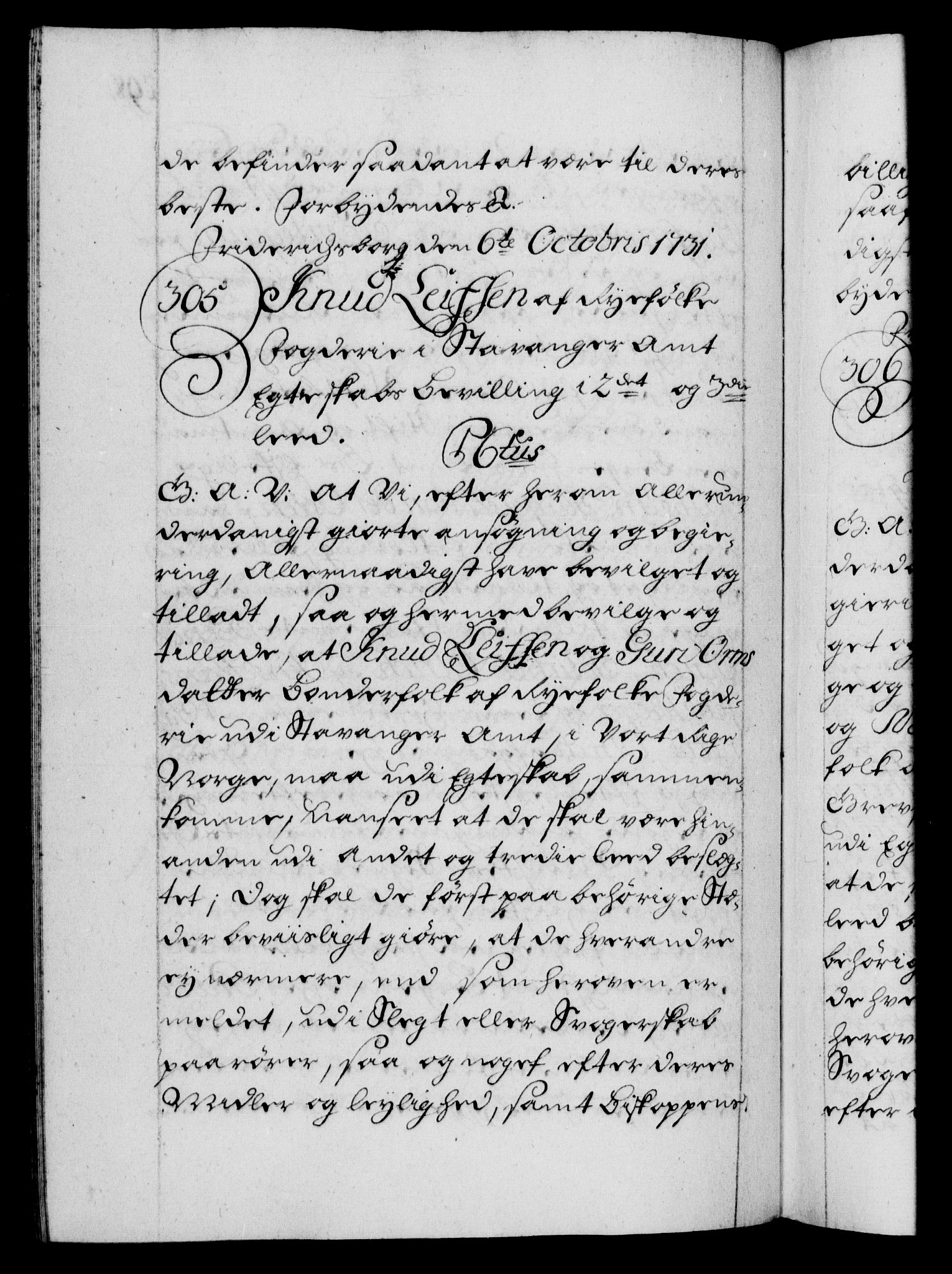 Danske Kanselli 1572-1799, AV/RA-EA-3023/F/Fc/Fca/Fcaa/L0027: Norske registre, 1730-1732, p. 298b