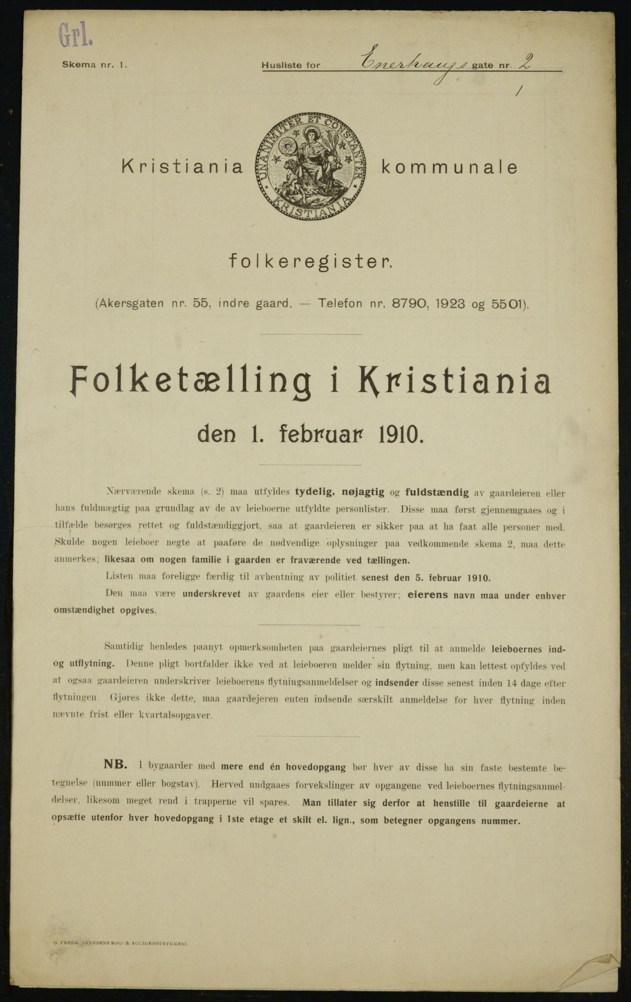 OBA, Municipal Census 1910 for Kristiania, 1910, p. 19684