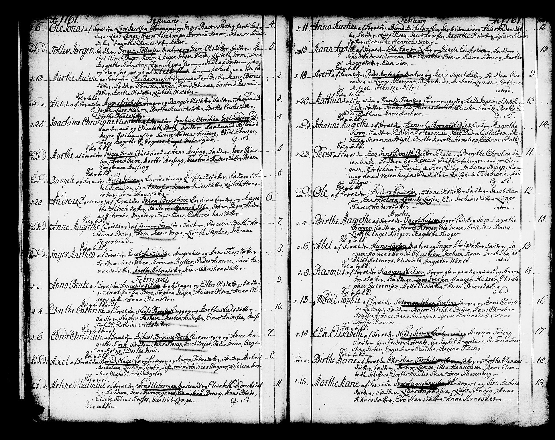 Domkirken sokneprestembete, AV/SAB-A-74801/H/Haa/L0003: Parish register (official) no. A 3, 1758-1789, p. 36-37
