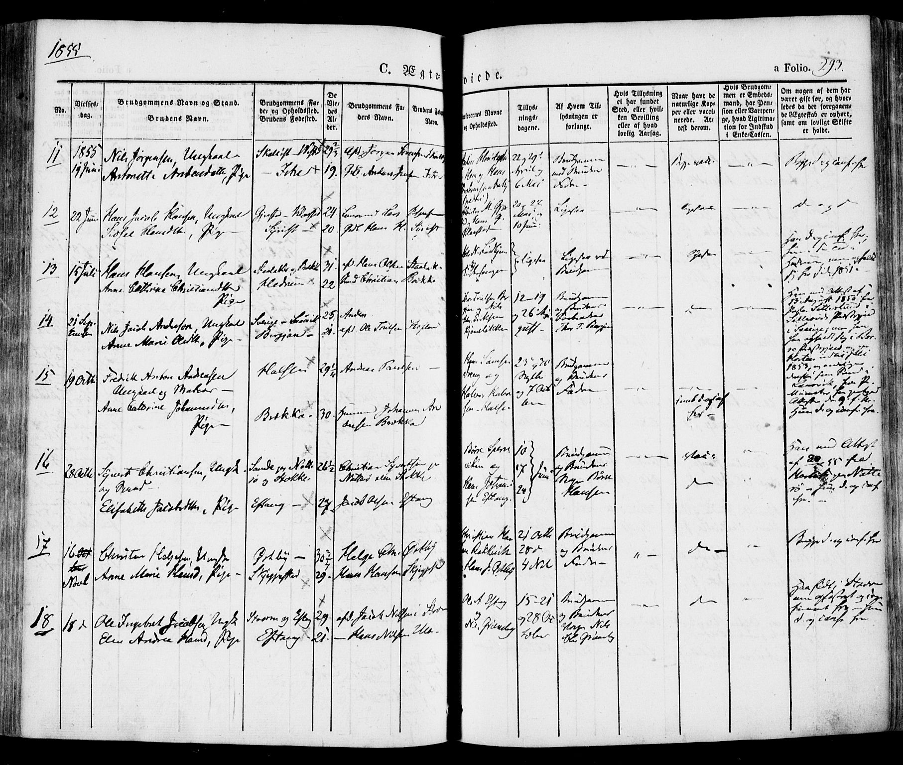 Tjølling kirkebøker, AV/SAKO-A-60/F/Fa/L0006: Parish register (official) no. 6, 1835-1859, p. 293