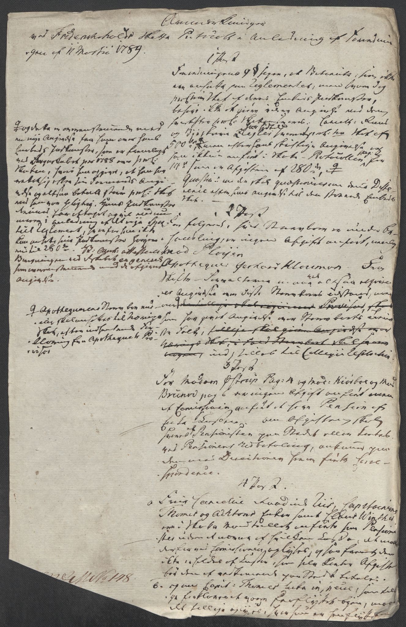 Rentekammeret inntil 1814, Reviderte regnskaper, Mindre regnskaper, RA/EA-4068/Rf/Rfe/L0008: Kristiansand. Kristiansund. Fredrikshald (Halden), 1789, p. 283