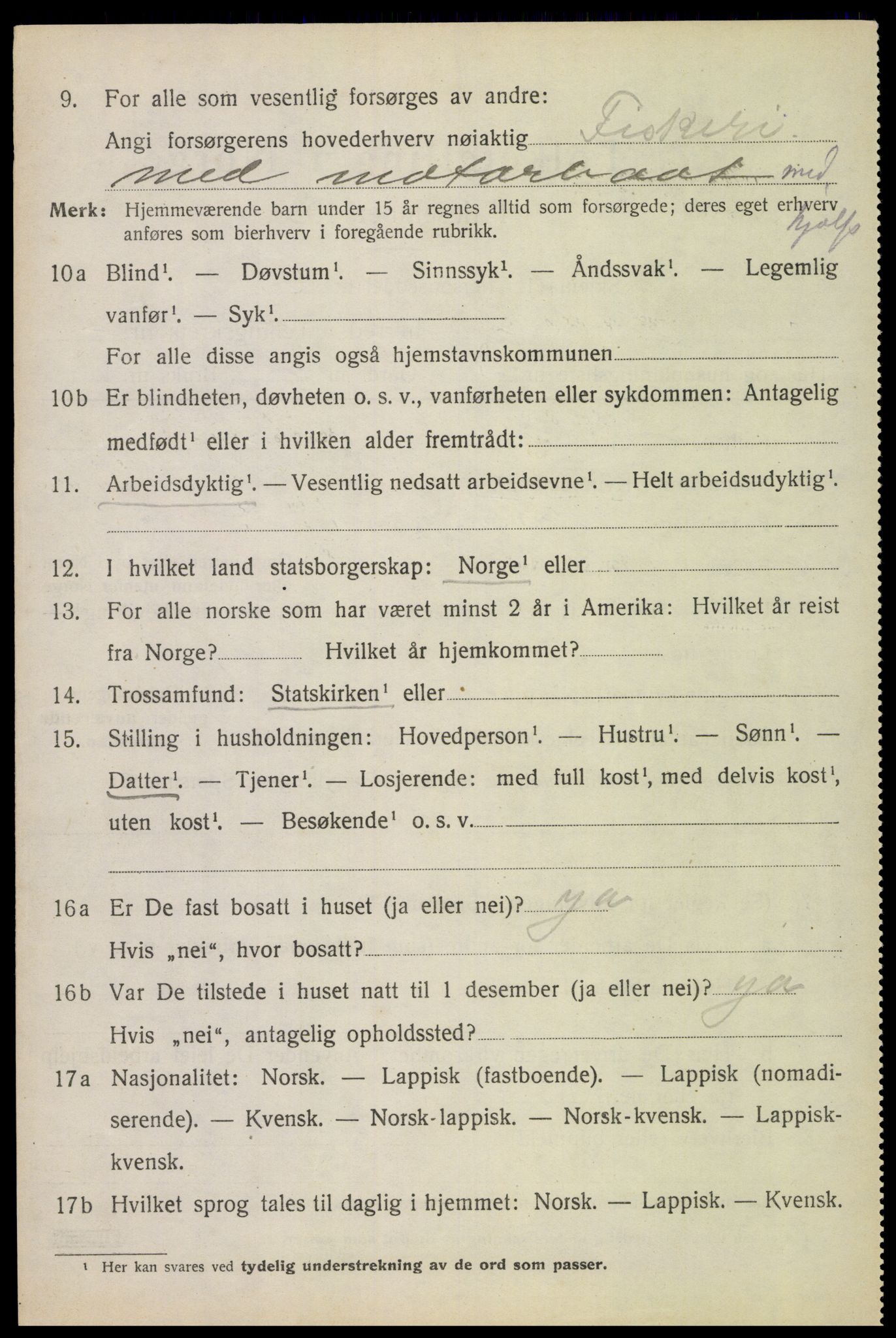 SAT, 1920 census for Hadsel, 1920, p. 5079