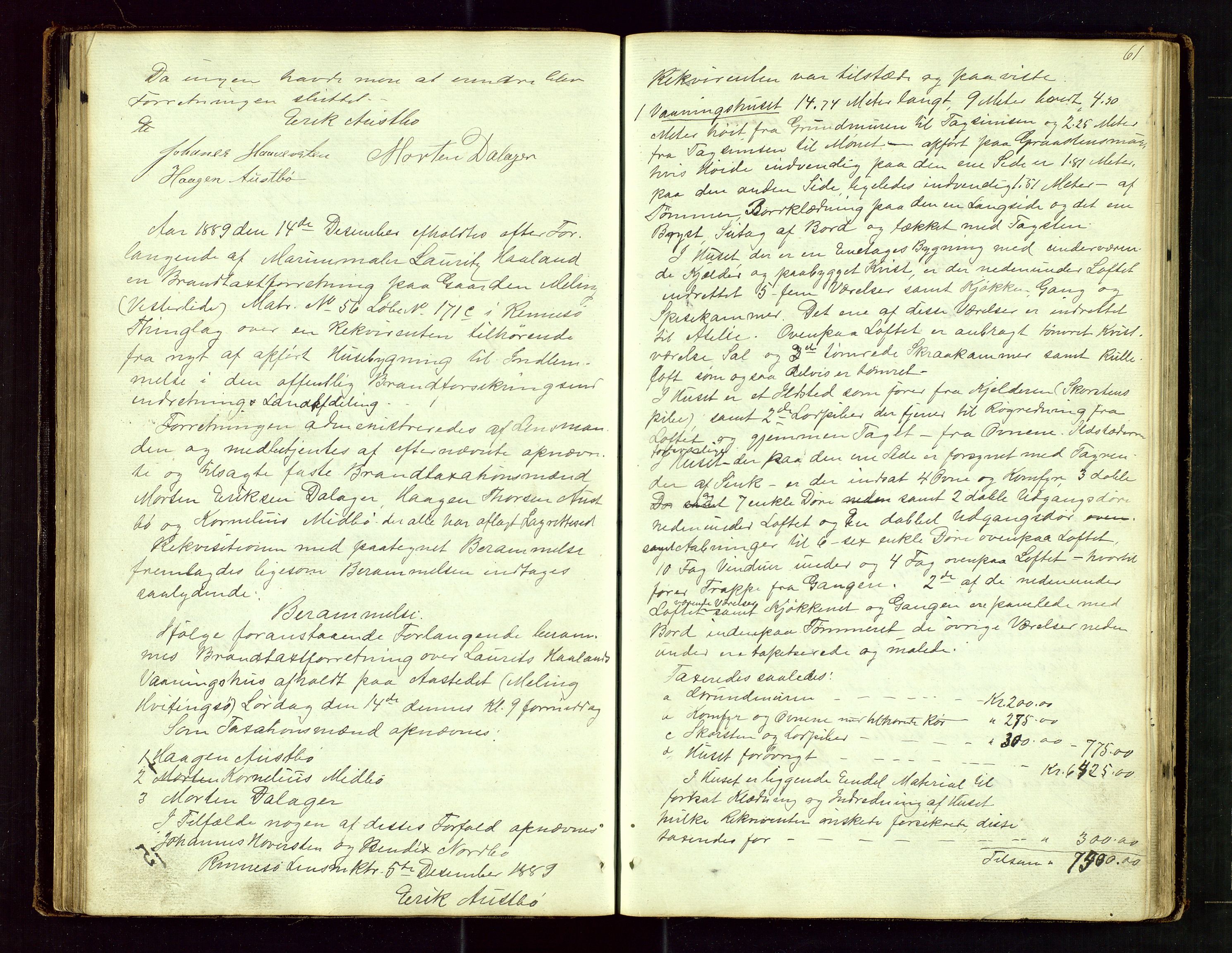 Rennesøy lensmannskontor, SAST/A-100165/Goa/L0001: "Brandtaxations-Protocol for Rennesøe Thinglag", 1846-1923, p. 60b-61a