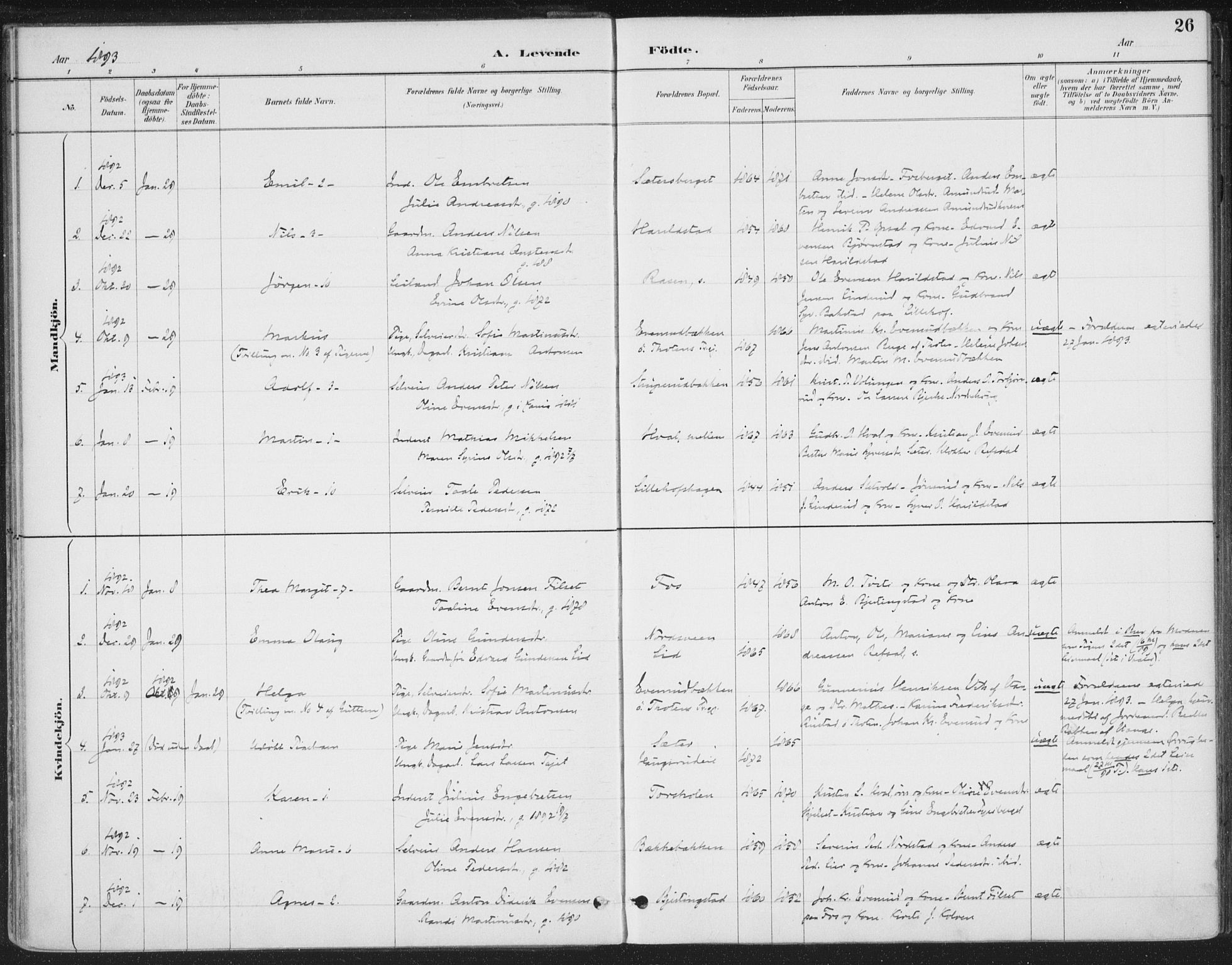 Romedal prestekontor, SAH/PREST-004/K/L0008: Parish register (official) no. 8, 1887-1905, p. 26