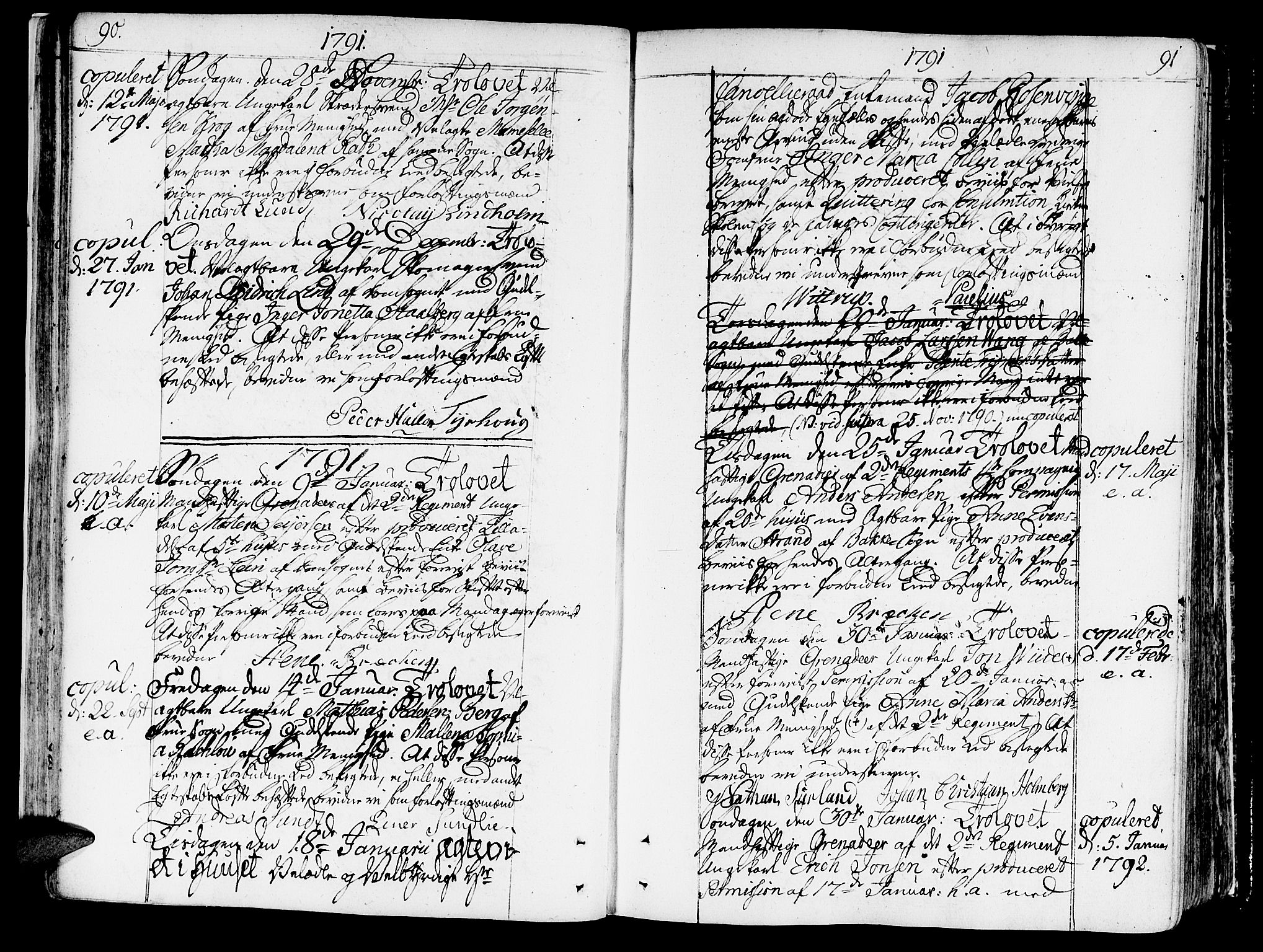Ministerialprotokoller, klokkerbøker og fødselsregistre - Sør-Trøndelag, SAT/A-1456/602/L0105: Parish register (official) no. 602A03, 1774-1814, p. 90-91