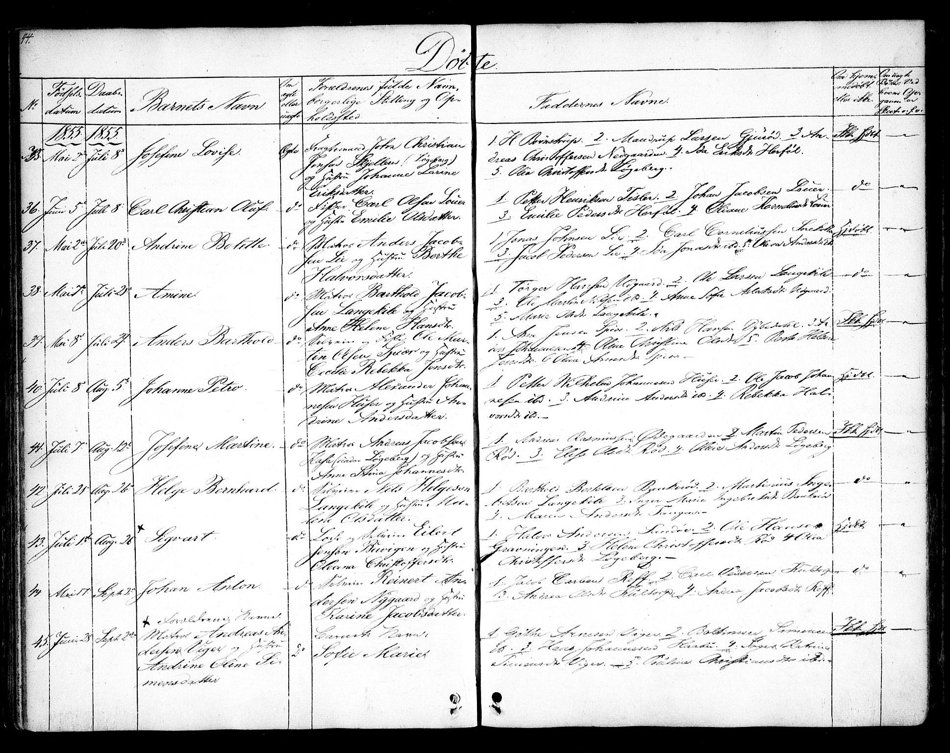 Hvaler prestekontor Kirkebøker, AV/SAO-A-2001/F/Fa/L0006: Parish register (official) no. I 6, 1846-1863, p. 44