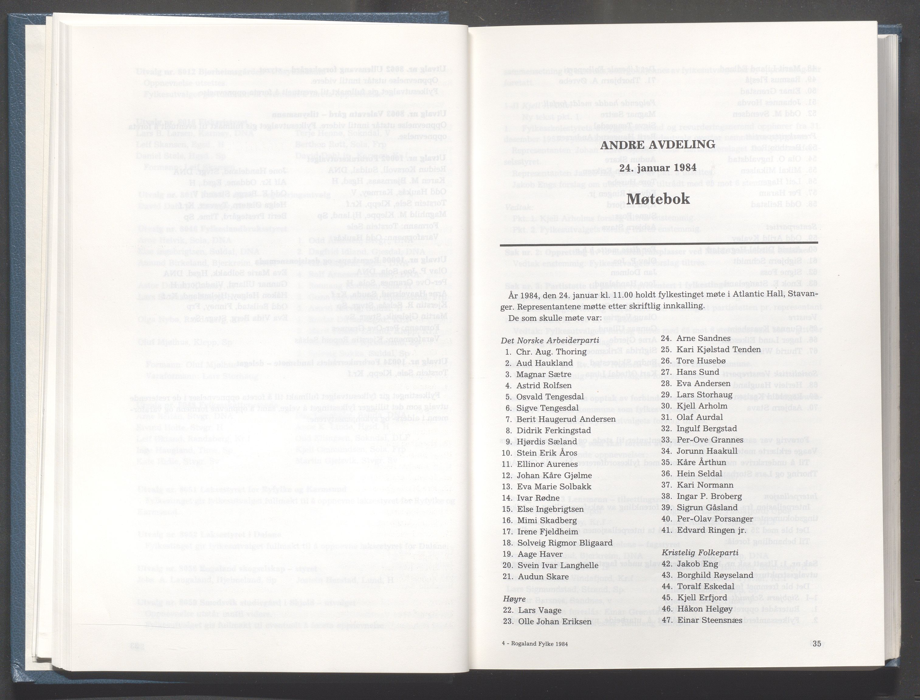 Rogaland fylkeskommune - Fylkesrådmannen , IKAR/A-900/A/Aa/Aaa/L0104: Møtebok , 1984, p. 34-35