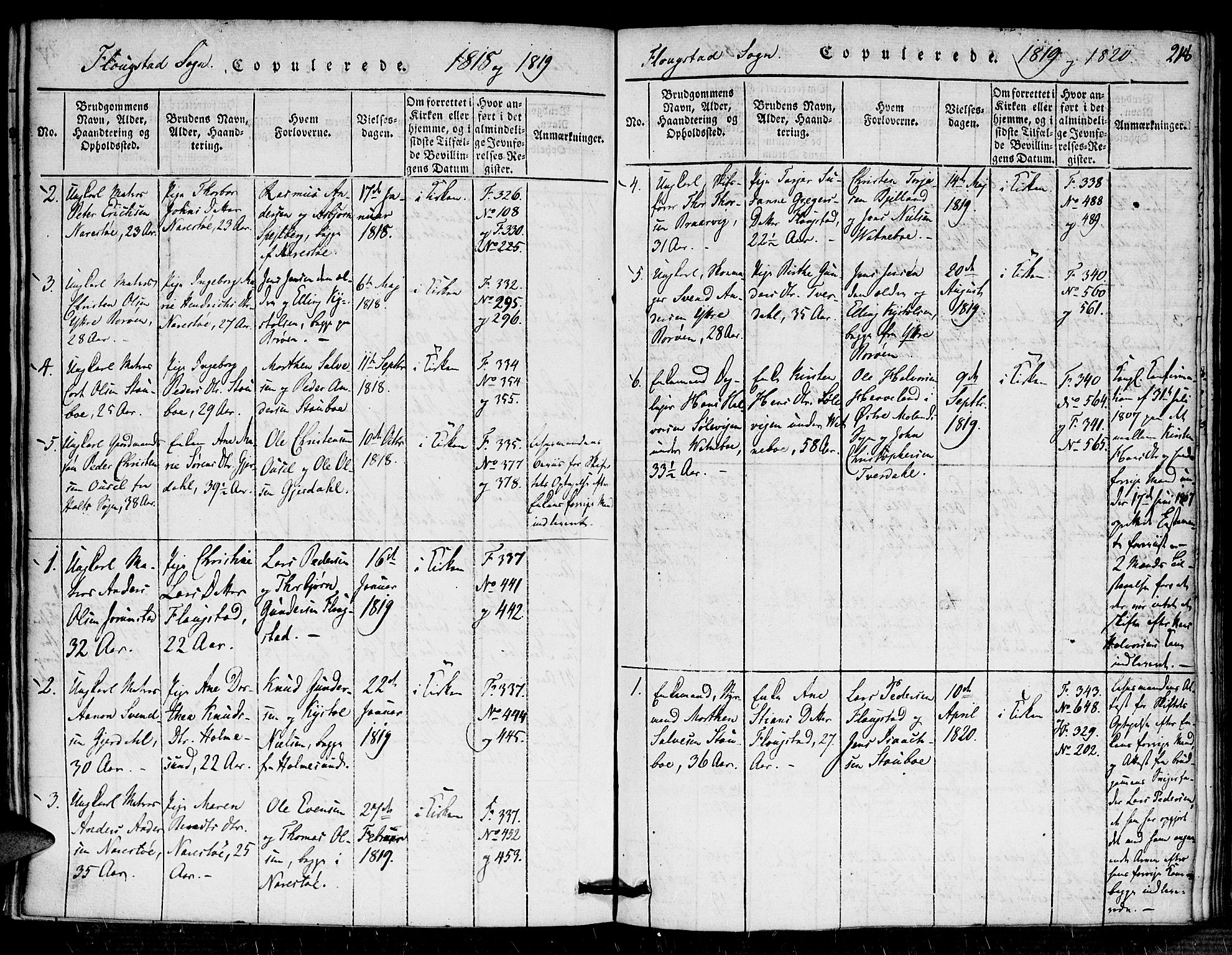 Dypvåg sokneprestkontor, AV/SAK-1111-0007/F/Fa/Faa/L0003: Parish register (official) no. A 3 /2, 1817-1824, p. 218