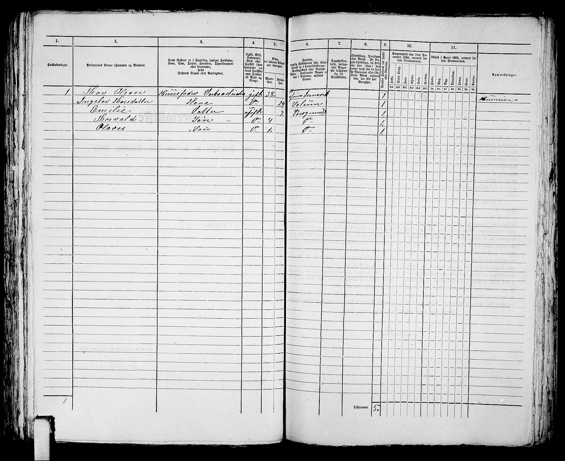 RA, 1865 census for Porsgrunn, 1865, p. 669