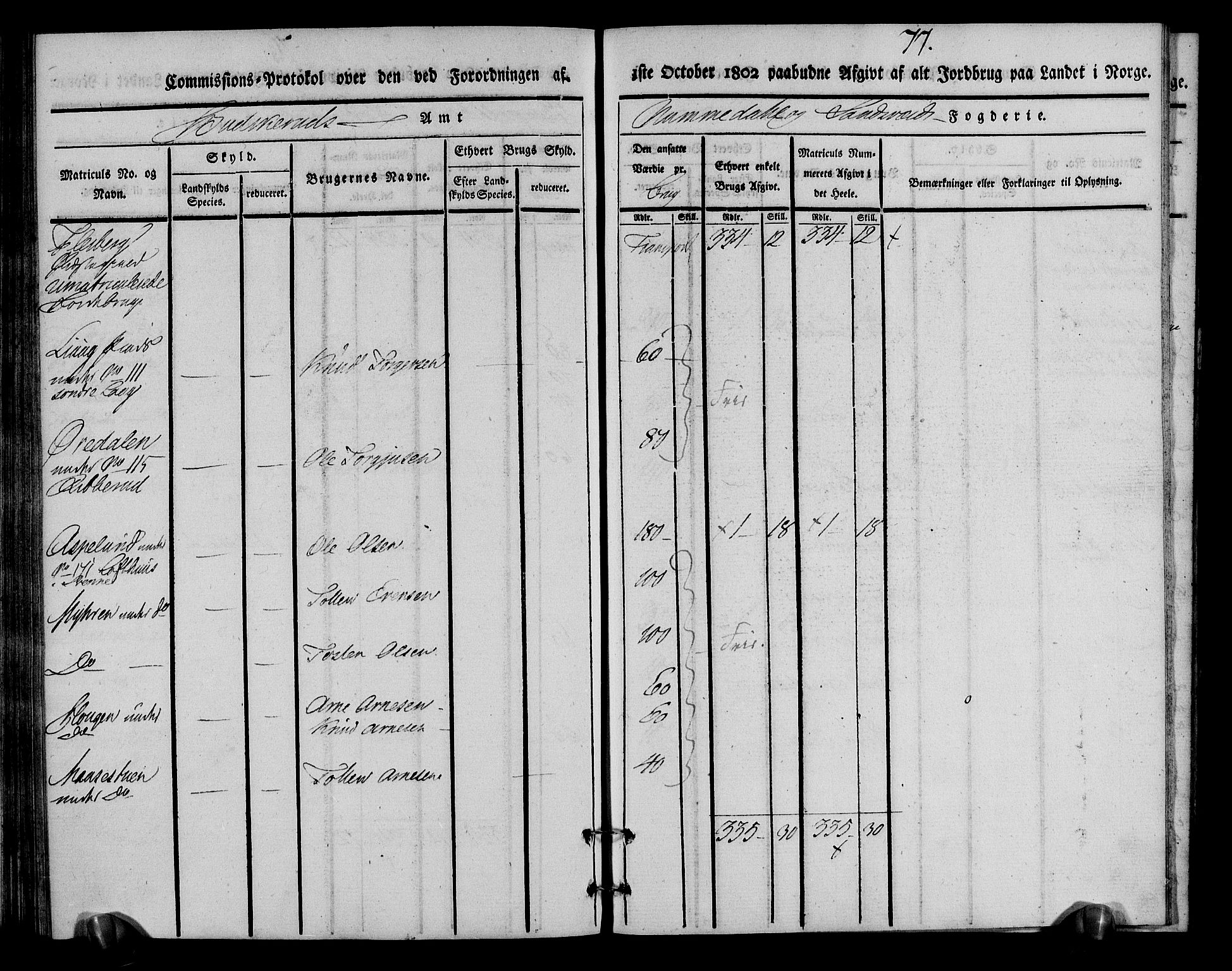 Rentekammeret inntil 1814, Realistisk ordnet avdeling, AV/RA-EA-4070/N/Ne/Nea/L0055: Numedal og Sandsvær fogderi. Kommisjonsprotokoll for Flesberg prestegjeld, 1803, p. 78