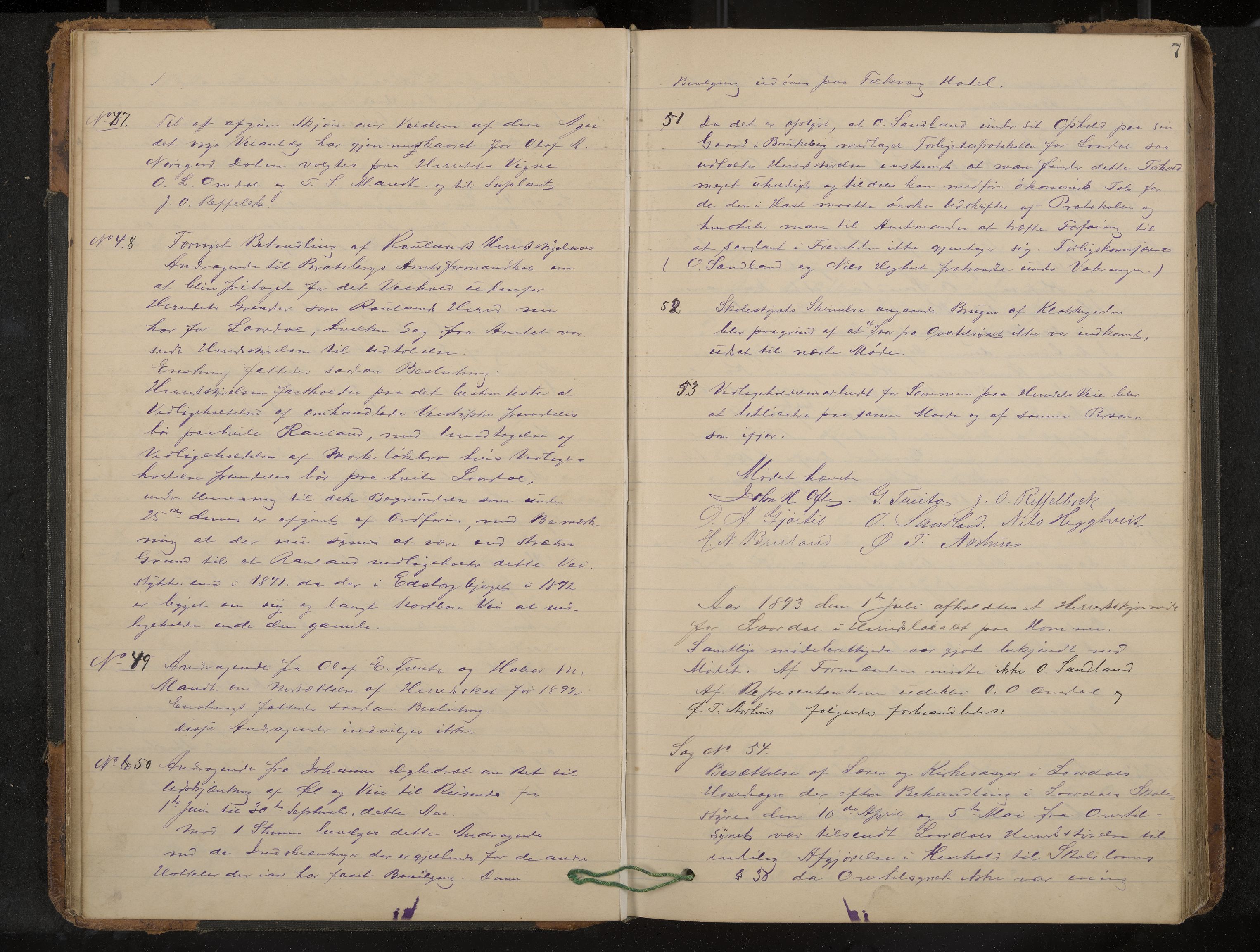 Lårdal formannskap og sentraladministrasjon, IKAK/0833021/A/L0003: Møtebok, 1893-1901, p. 7