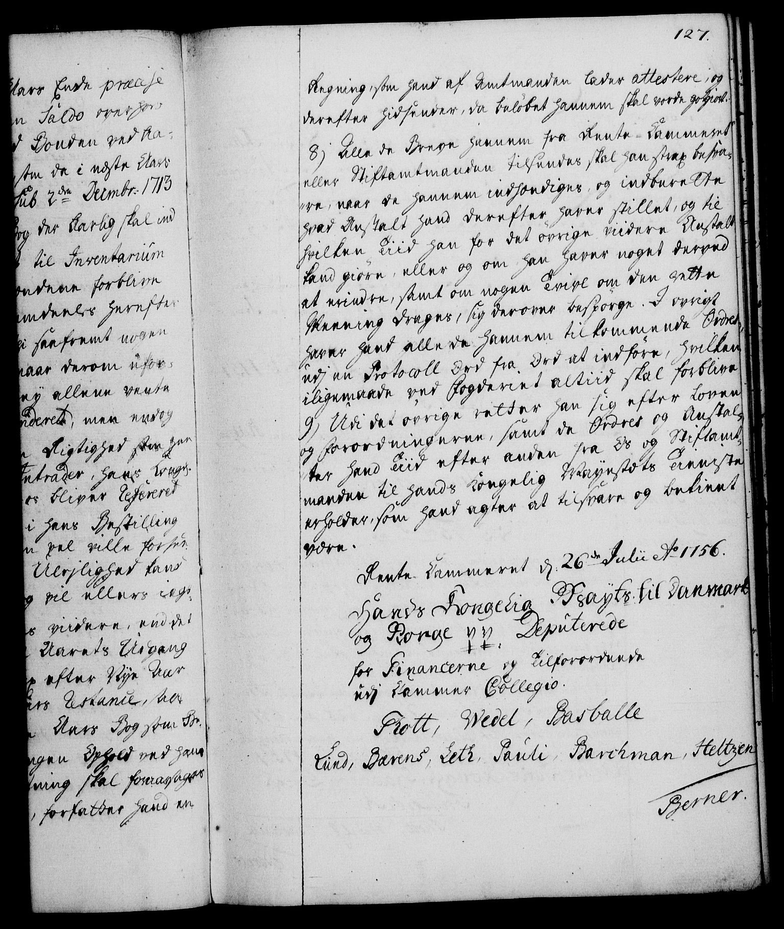 Rentekammeret, Kammerkanselliet, RA/EA-3111/G/Gg/Ggi/L0003: Norsk instruksjonsprotokoll med register (merket RK 53.36), 1751-1775, p. 127