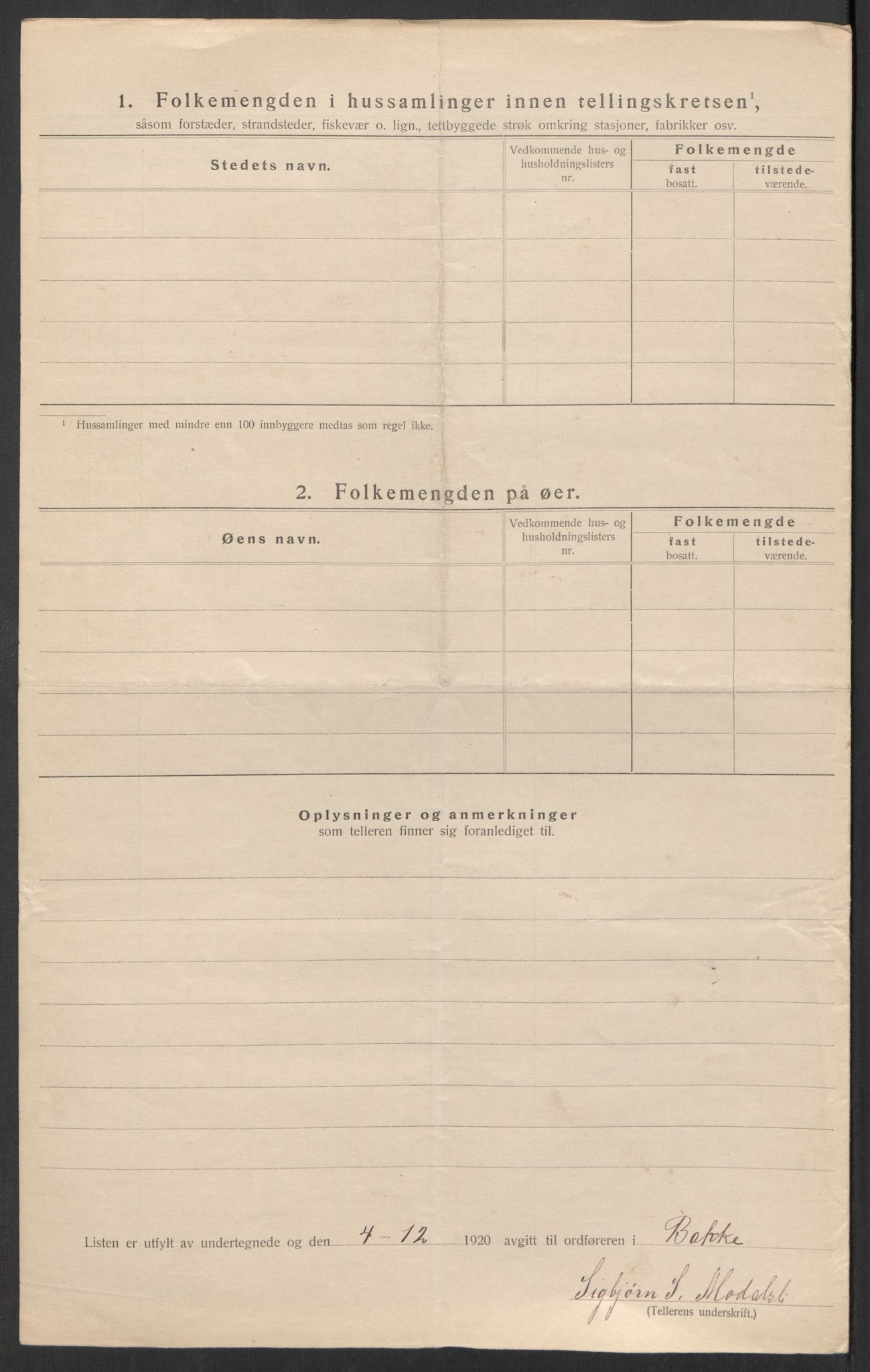 SAK, 1920 census for Bakke, 1920, p. 38