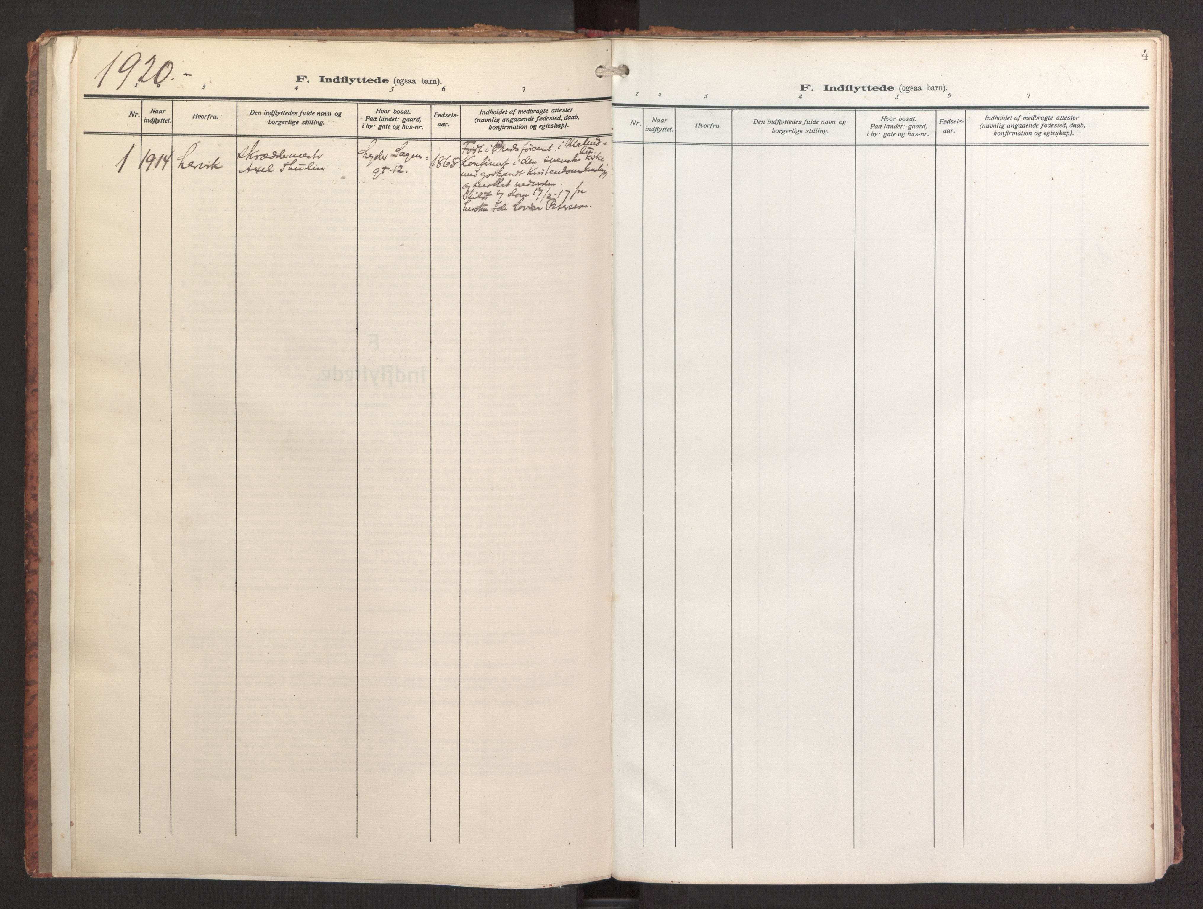 St. Jacob sokneprestembete, AV/SAB-A-78001/H/Haa/L0021: Parish register (official) no. F 1, 1917-1986, p. 4