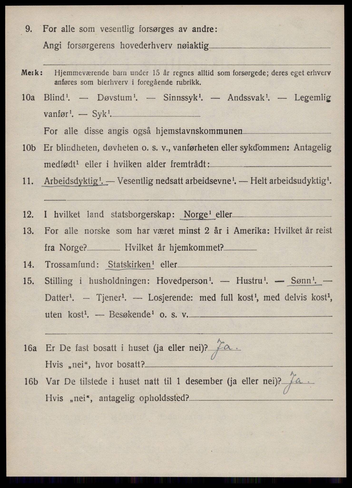 SAT, 1920 census for Borgund, 1920, p. 9313