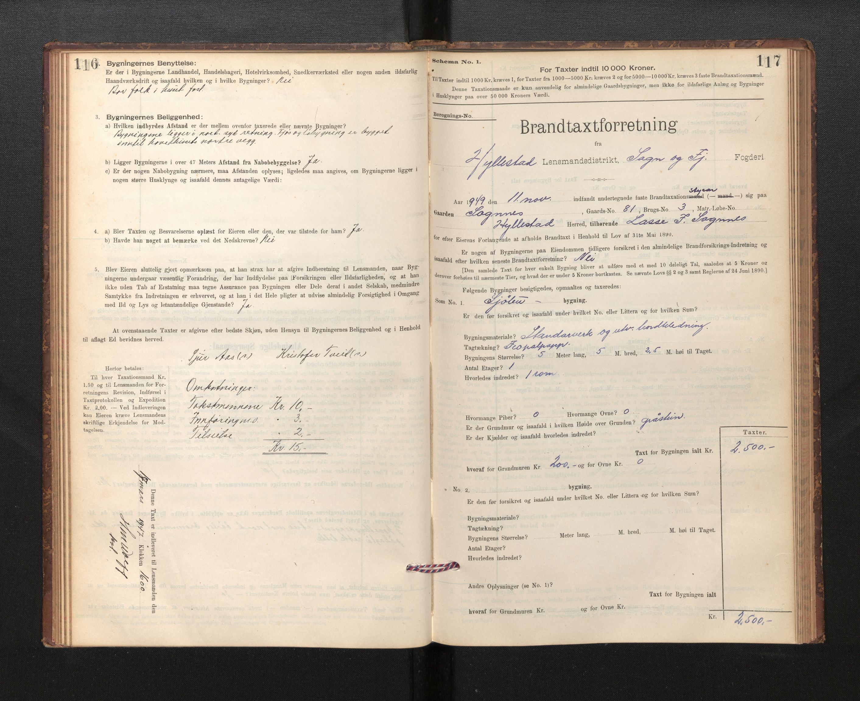 Lensmannen i Hyllestad, SAB/A-28301/0012/L0004: Branntakstprotokoll, skjematakst, 1894-1950, p. 116-117