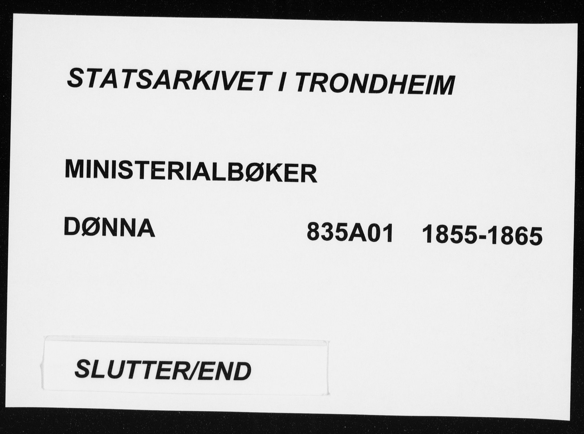 Ministerialprotokoller, klokkerbøker og fødselsregistre - Nordland, AV/SAT-A-1459/835/L0523: Parish register (official) no. 835A01, 1855-1865