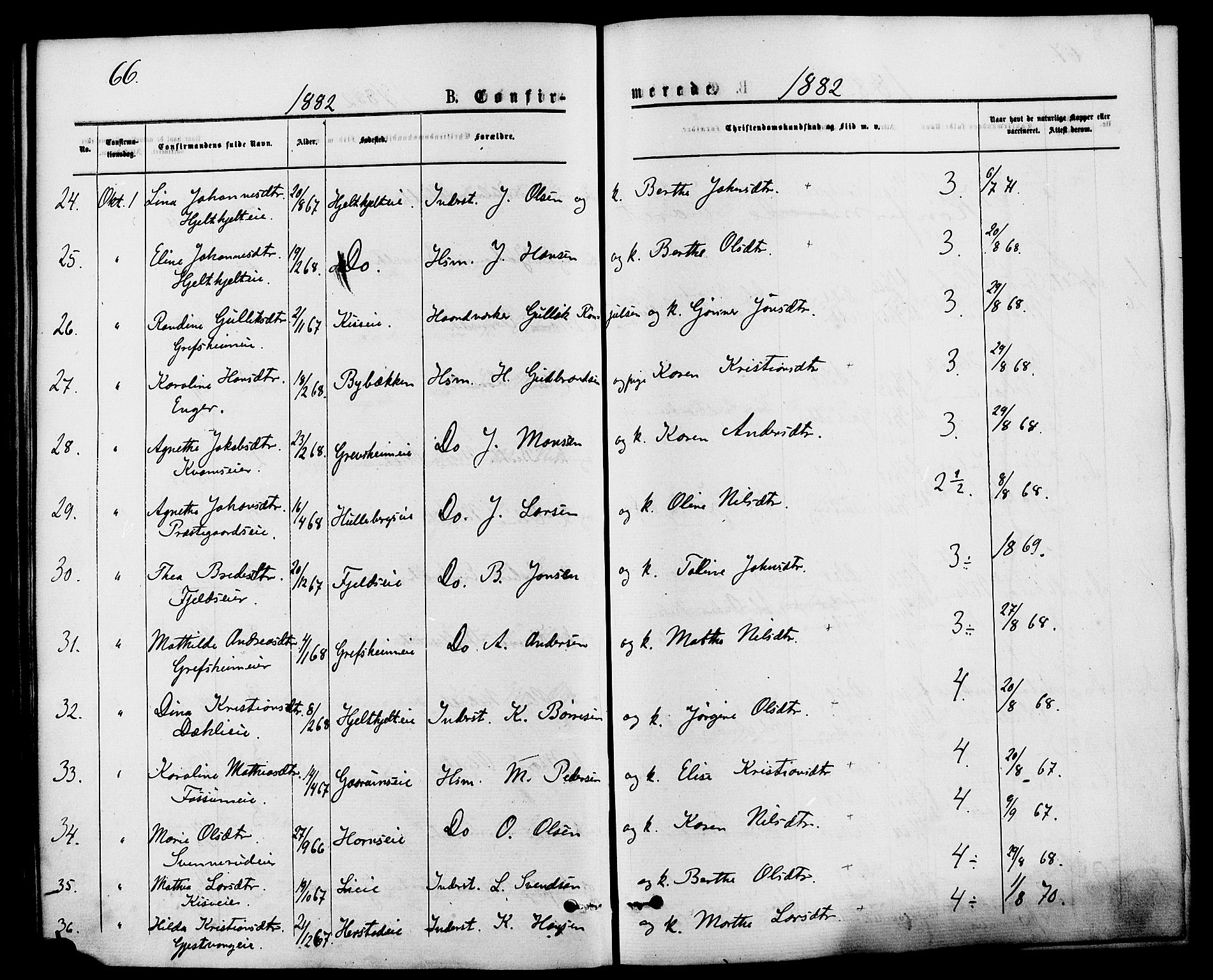 Nes prestekontor, Hedmark, SAH/PREST-020/K/Ka/L0006: Parish register (official) no. 6, 1873-1886, p. 66