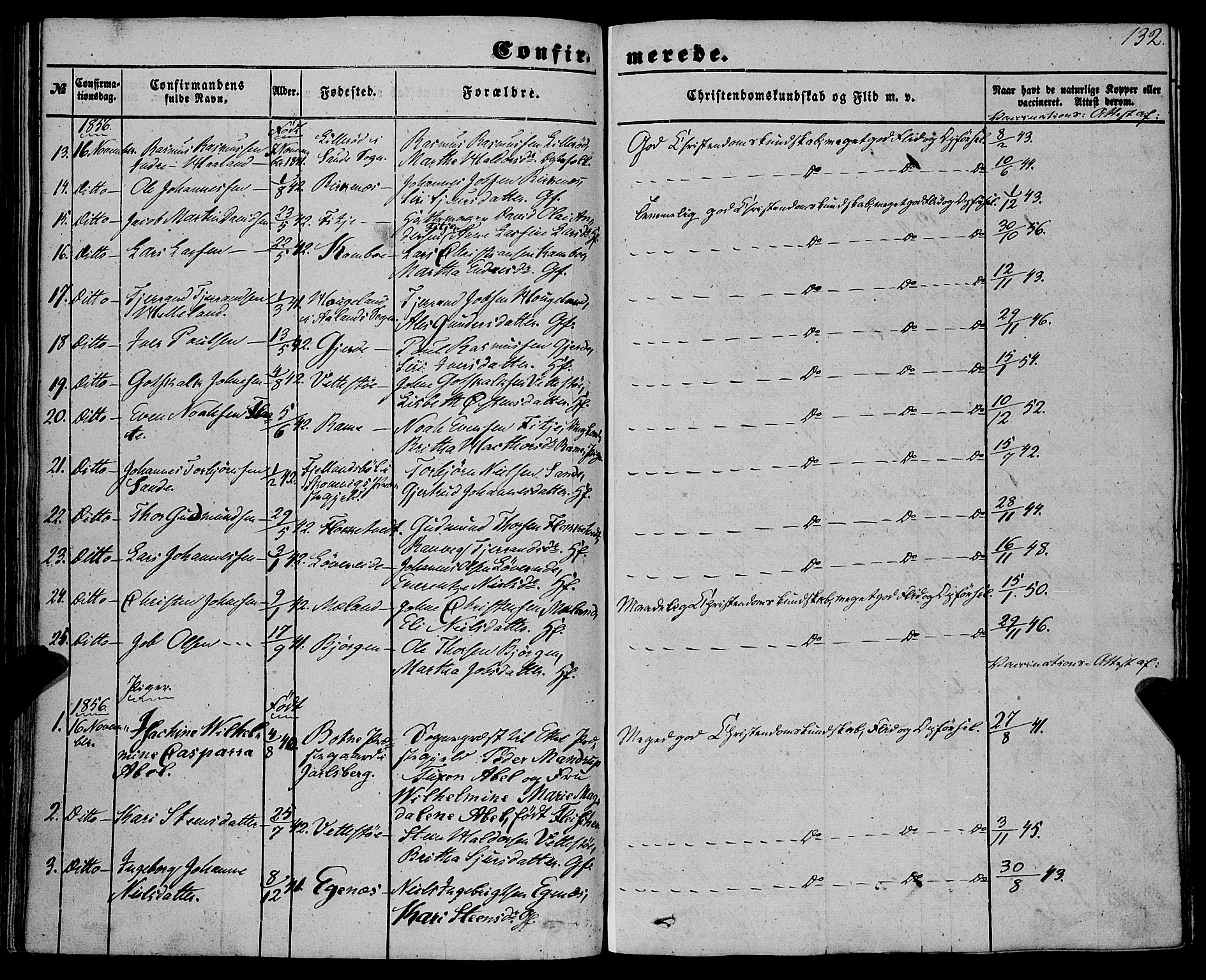 Etne sokneprestembete, SAB/A-75001/H/Haa: Parish register (official) no. A 8, 1848-1862, p. 132